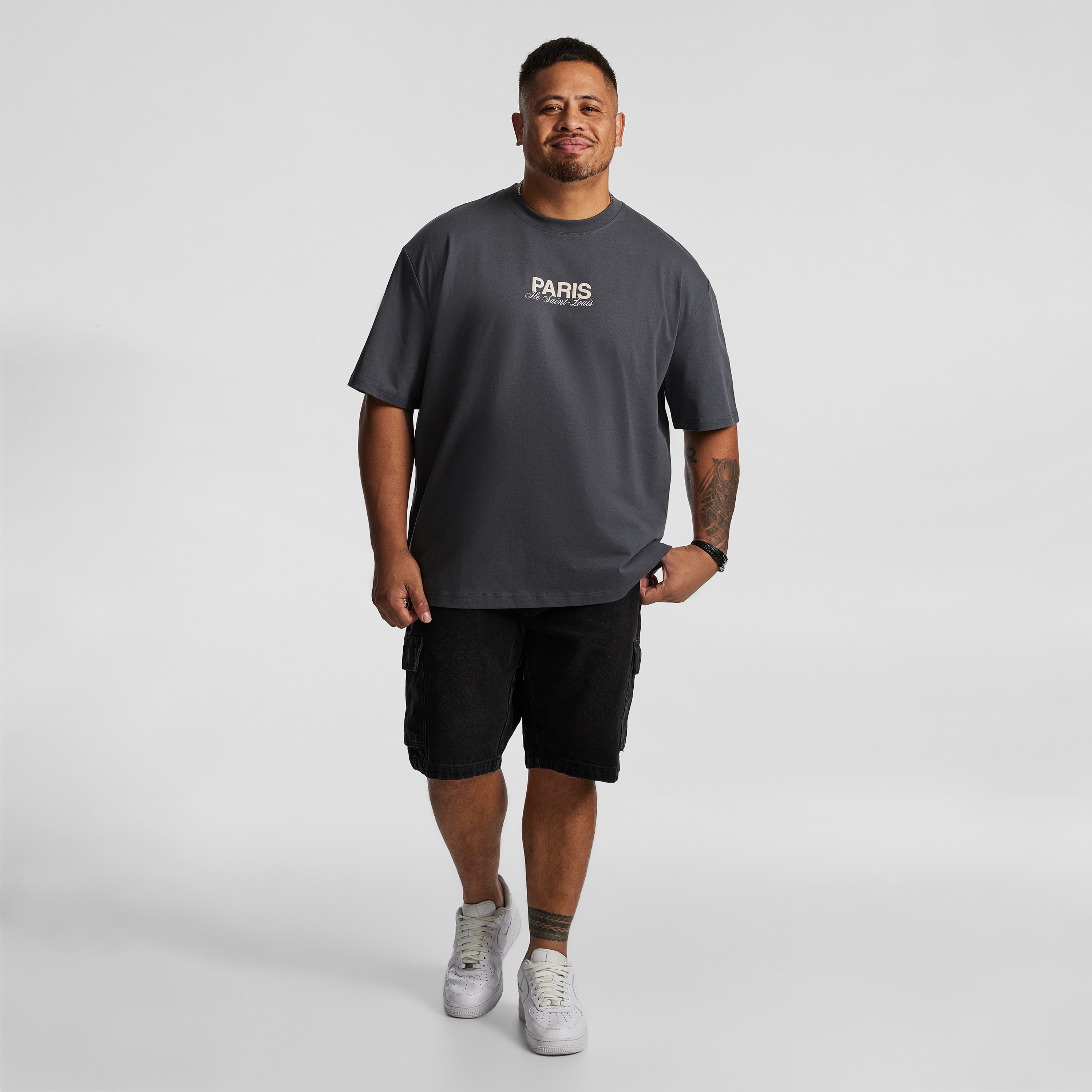 Charcoal Clinton Relaxed Crew Neck Tee