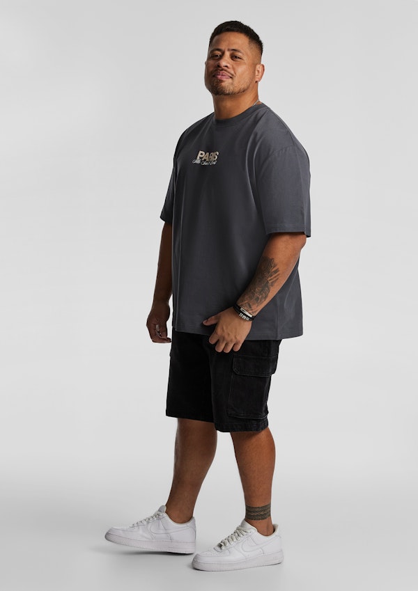 Charcoal Clinton Relaxed Crew Neck Tee