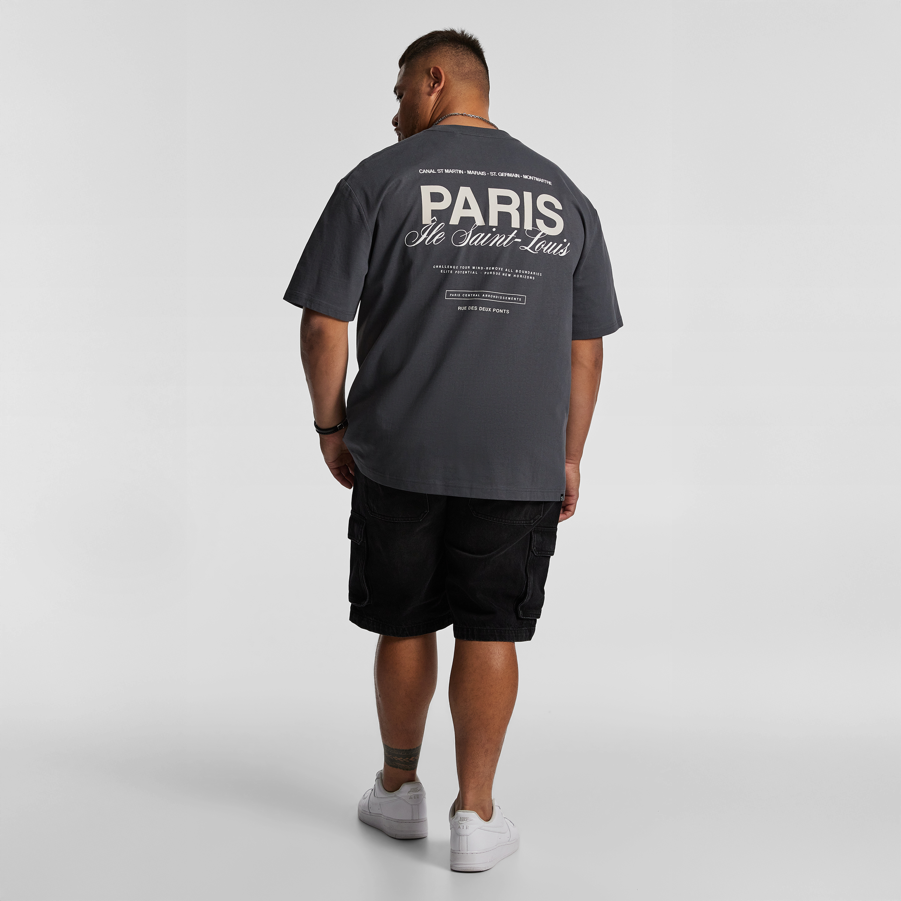 Charcoal Clinton Relaxed Crew Neck Tee