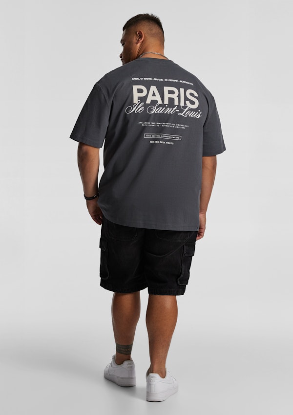 Charcoal Clinton Relaxed Crew Neck Tee