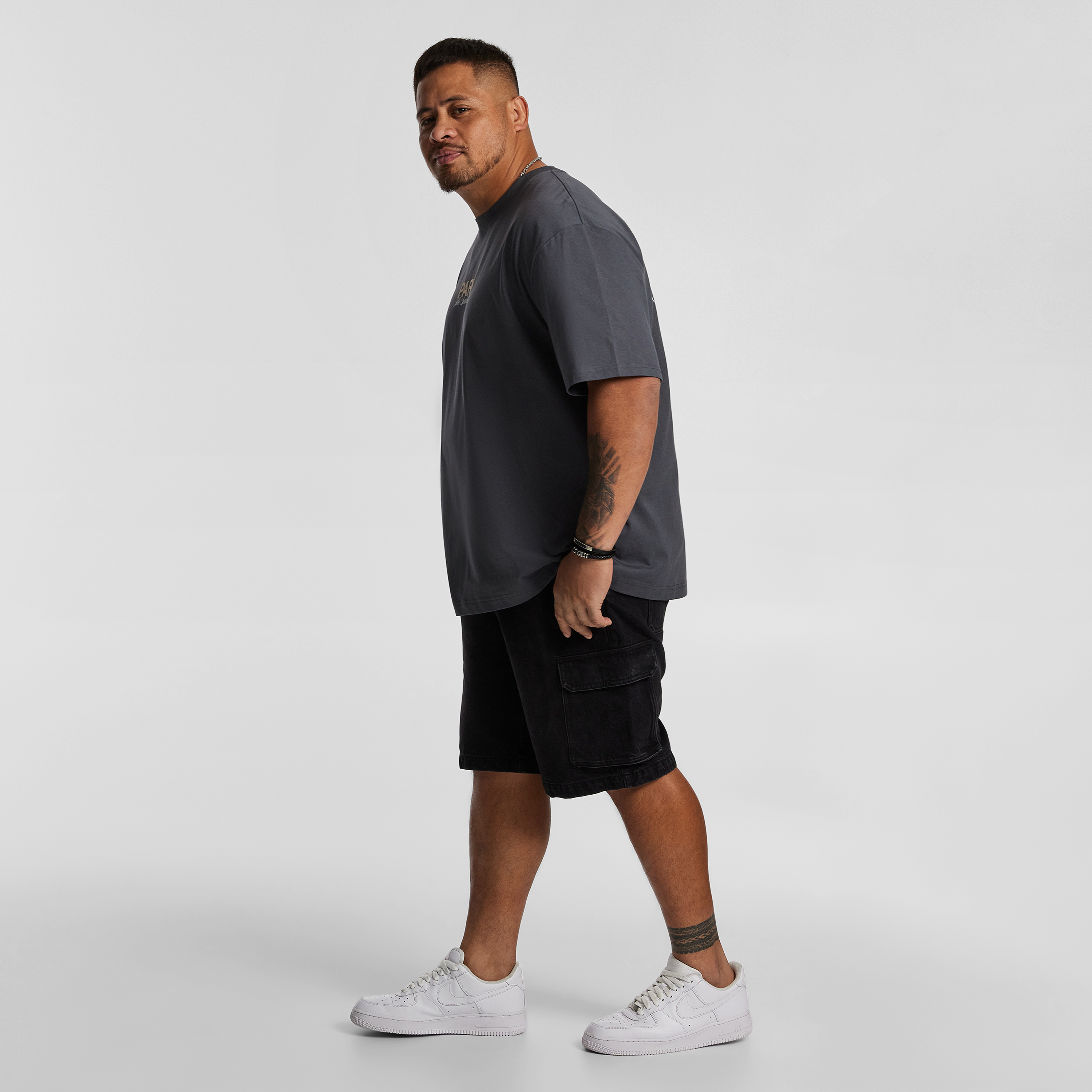 Charcoal Clinton Relaxed Crew Neck Tee