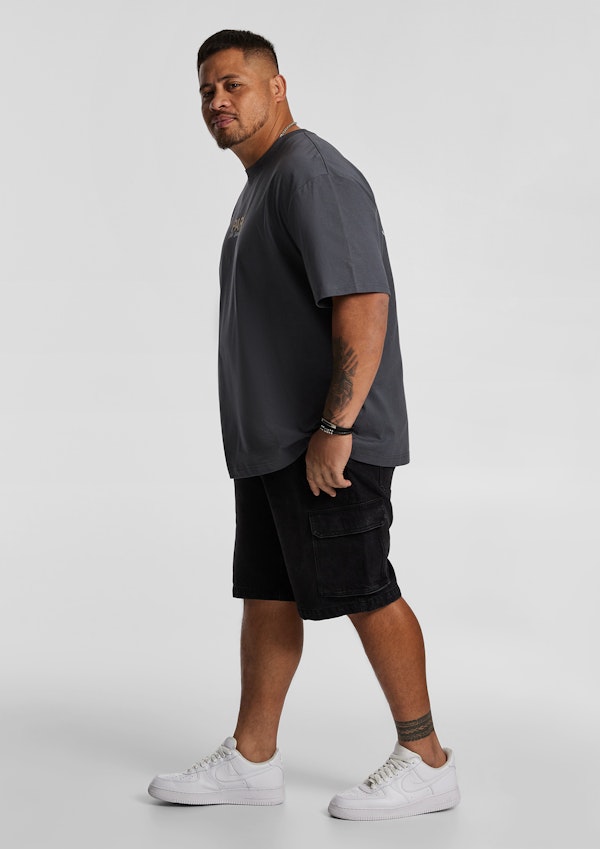 Charcoal Clinton Relaxed Crew Neck Tee