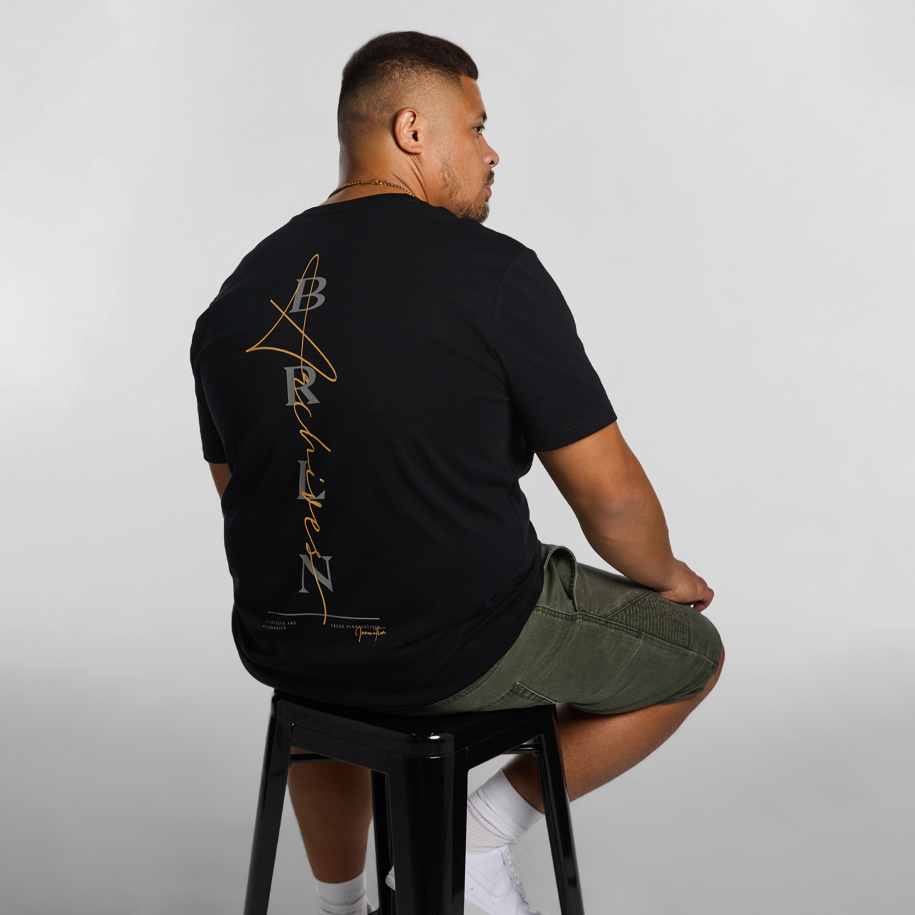 Black Jarrod Longline Crew Tee