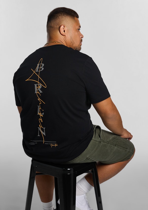 Black Jarrod Longline Crew Tee