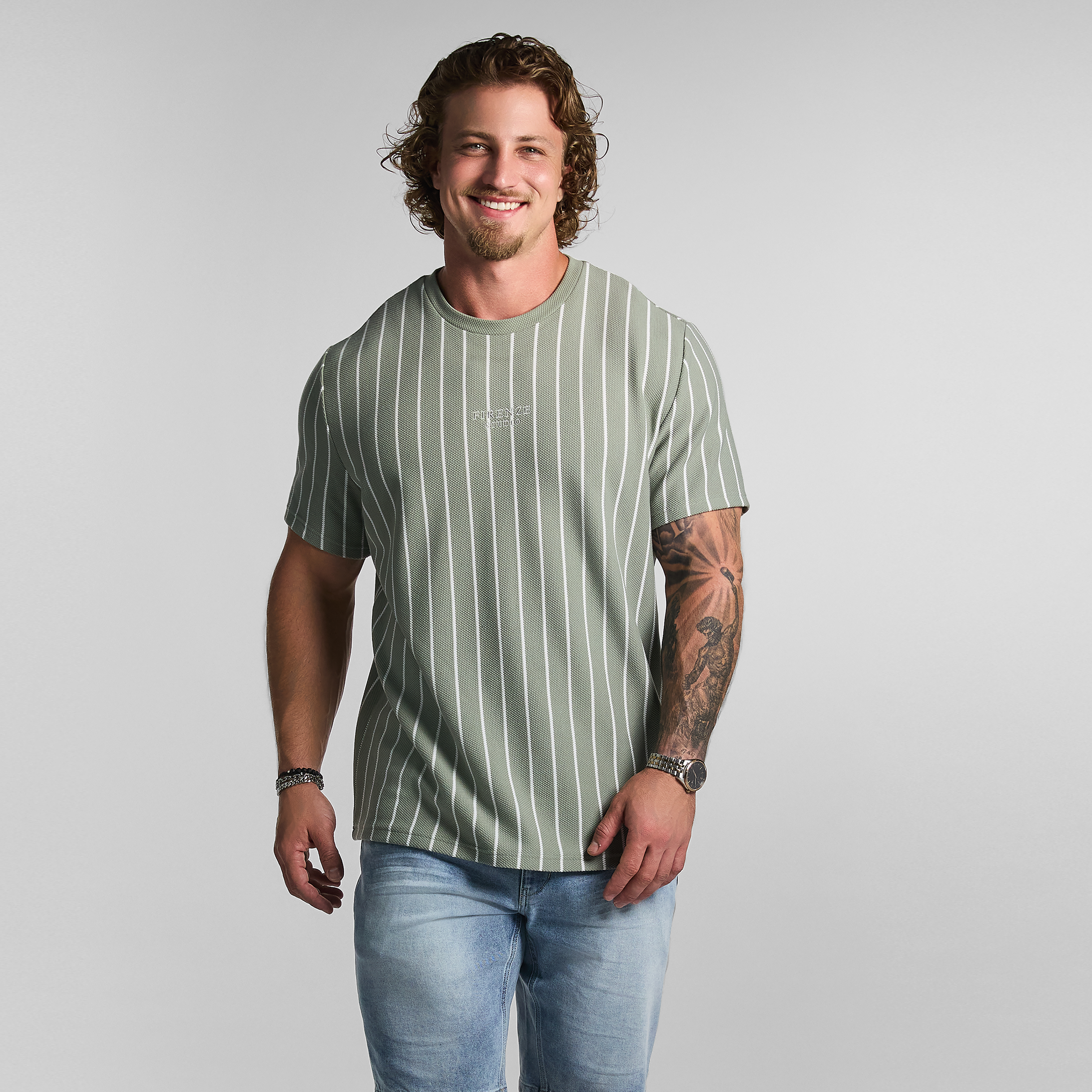 Greg Stripe Crew Neck Tee