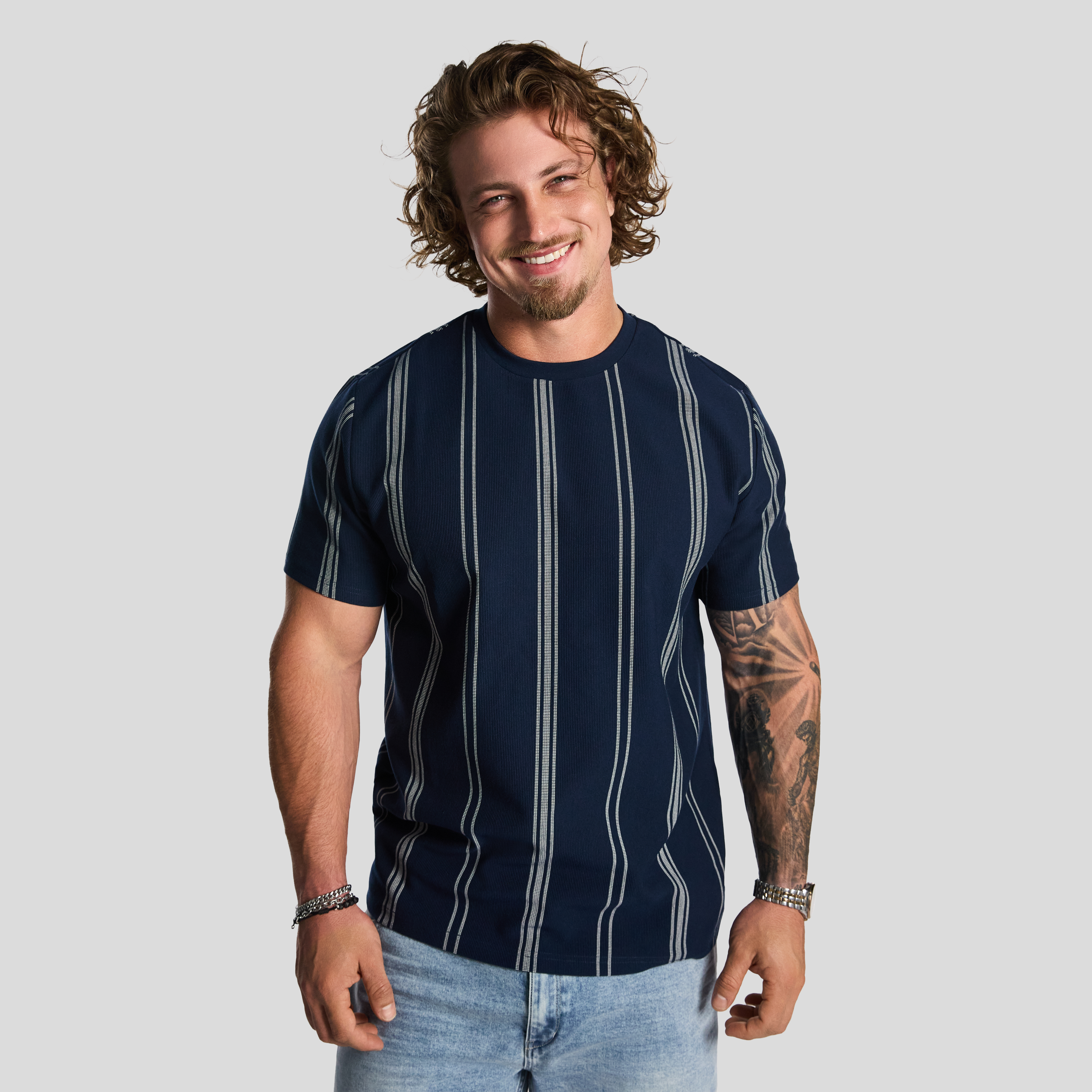 John Stripe Crew Neck Tee