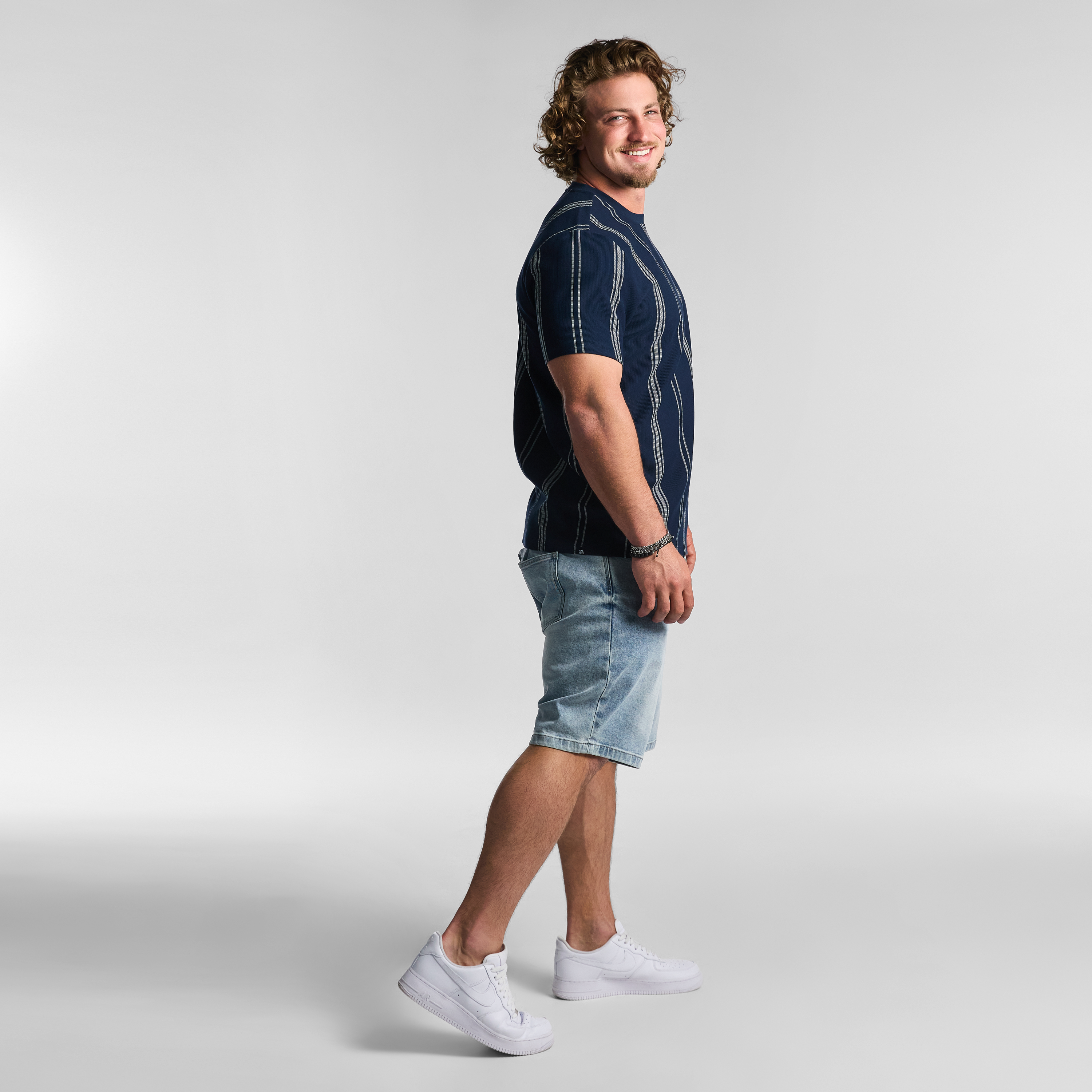 Blue John Stripe Crew Neck Tee