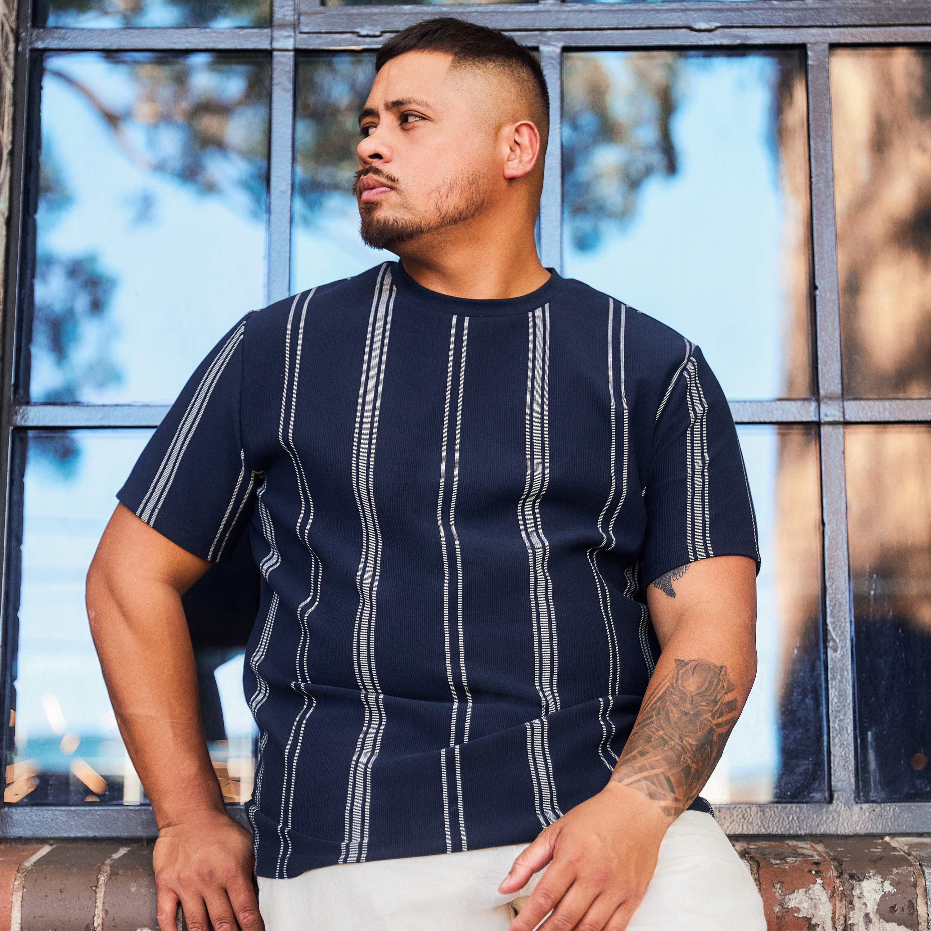 John Stripe Crew Neck Tee