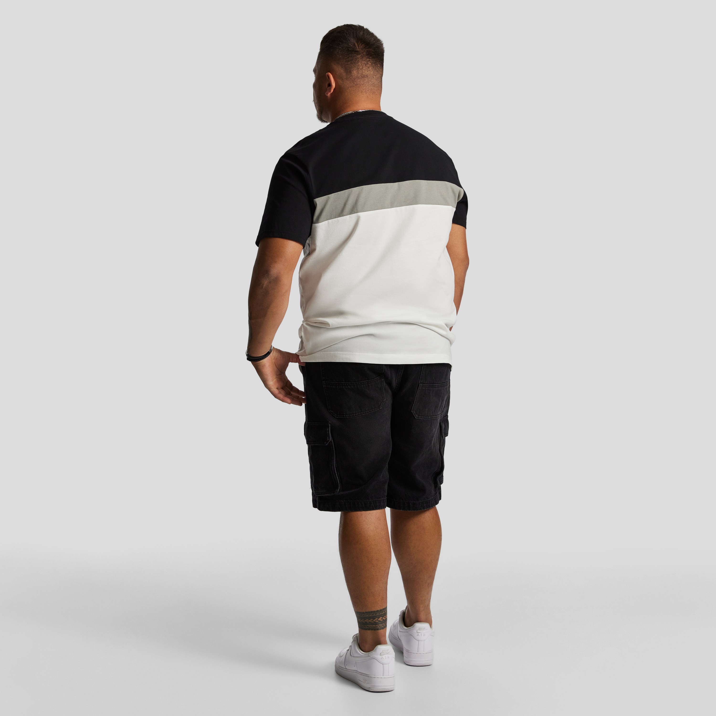 Black Reid Splice Crew Tee