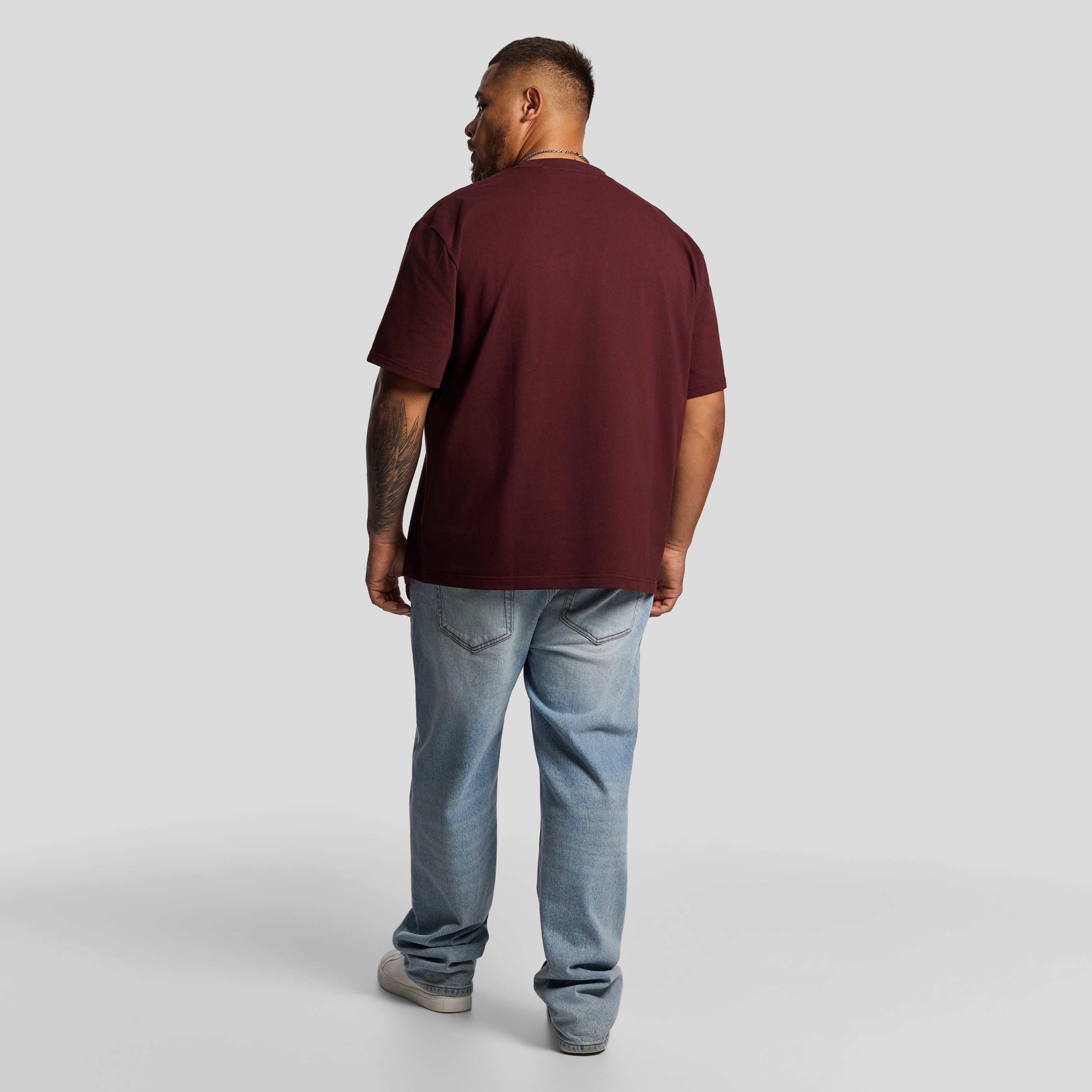 Wine Cole Relaxed Crew Tee