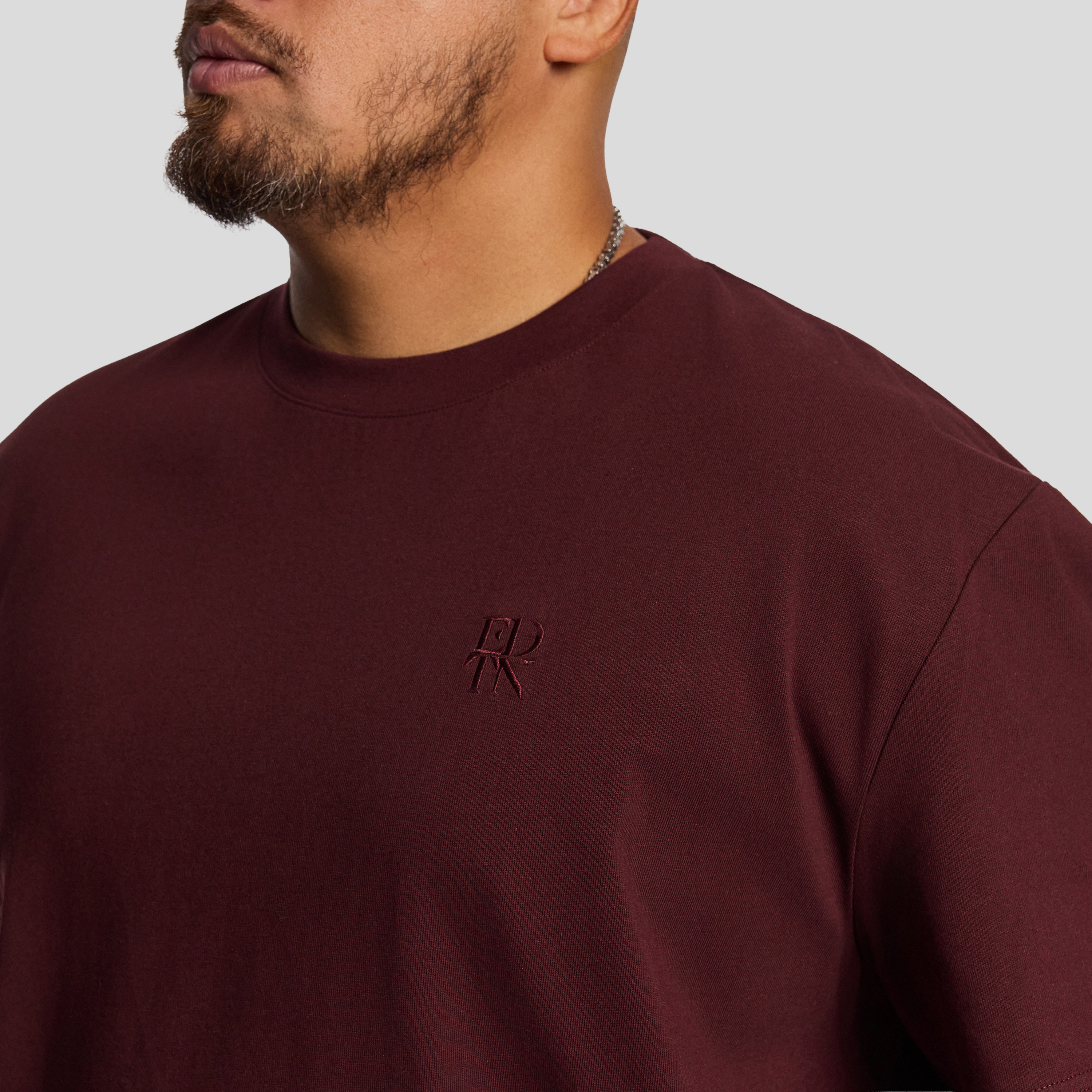 Wine Cole Relaxed Crew Tee