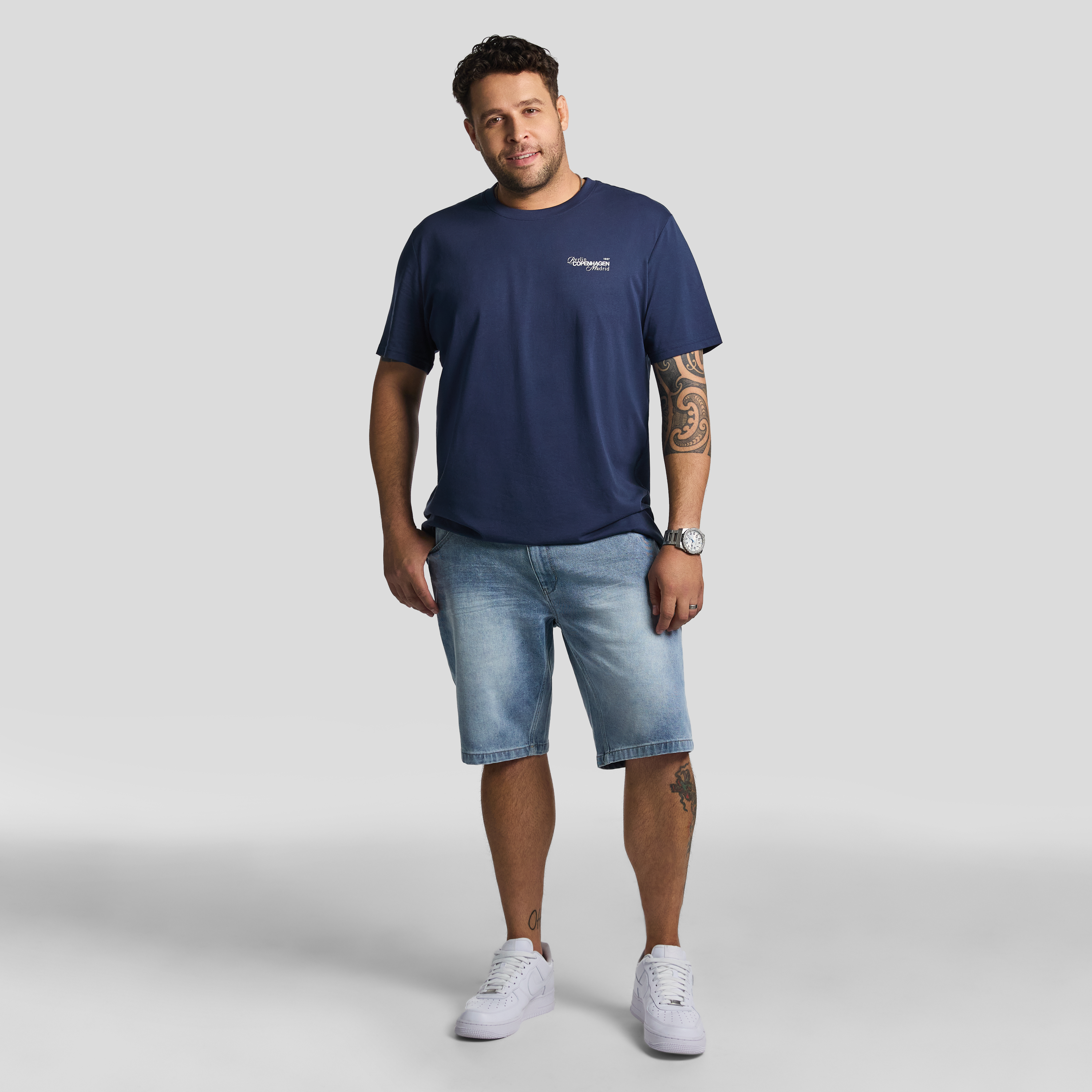 Blue Kobe Longline Crew Tee
