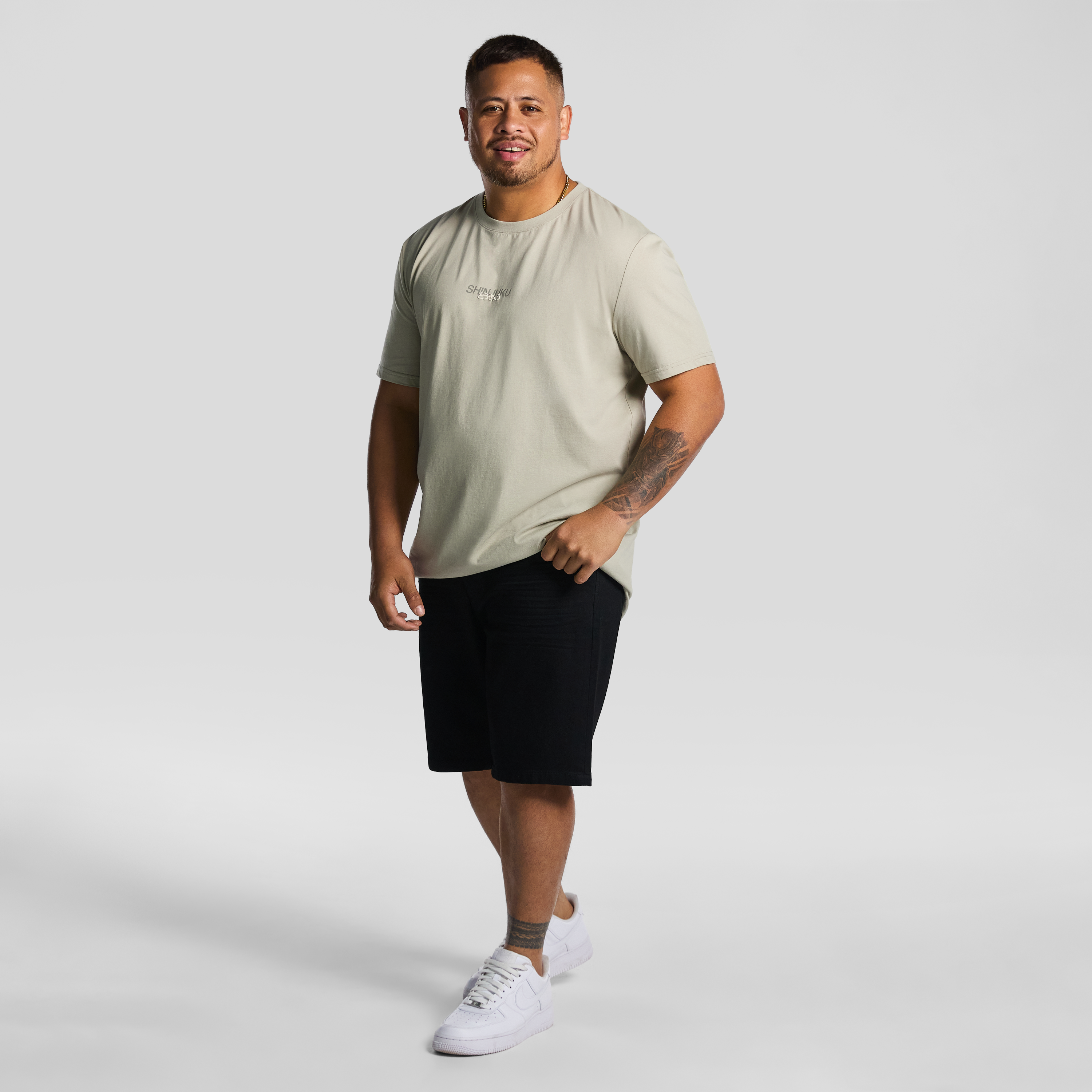 Light Green Teddy Longline Crew Tee