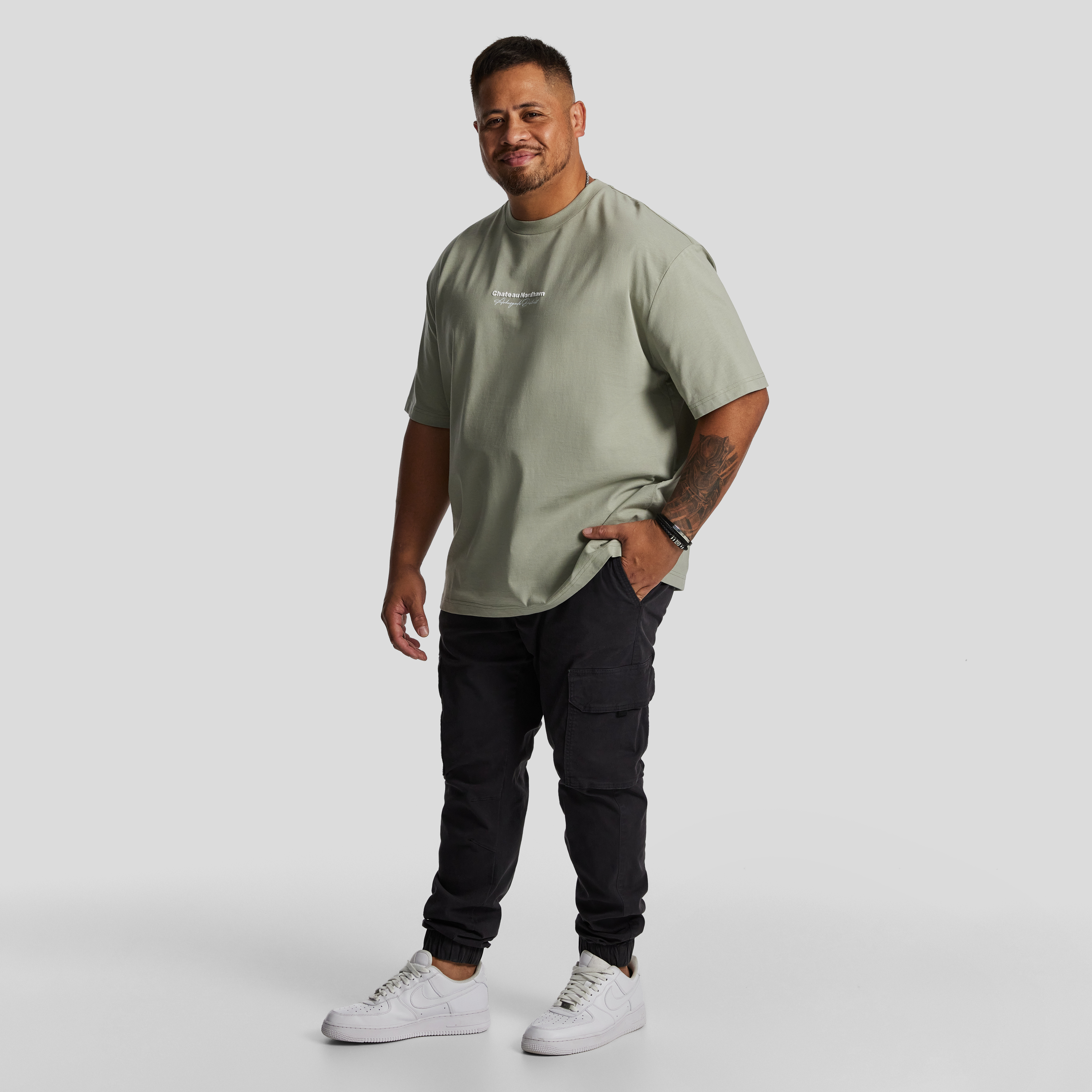 Sage Green Banks Relaxed Crew Neck Tee