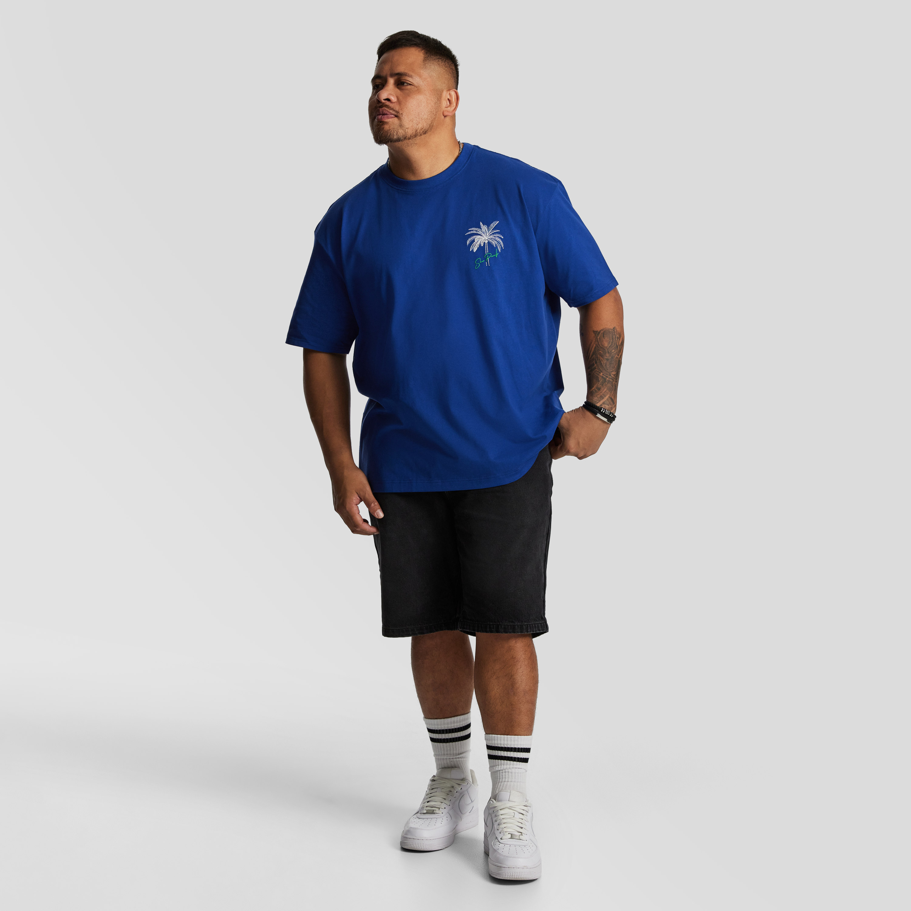 Blue Azur Relaxed Crew Neck Tee