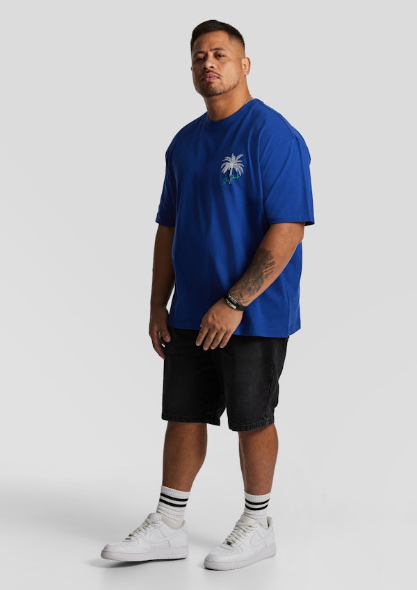 Blue Azur Relaxed Crew Neck Tee