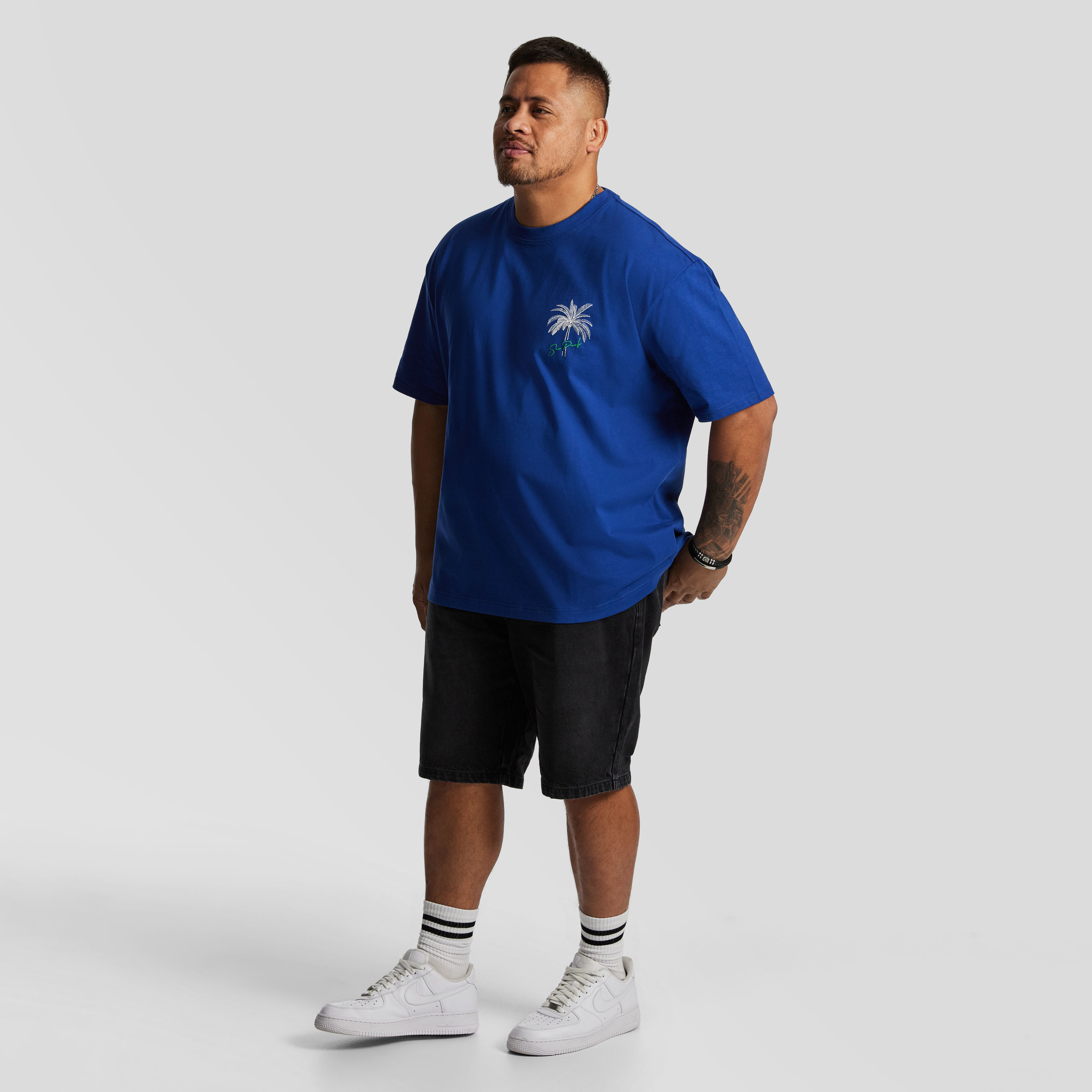 Blue Azur Relaxed Crew Neck Tee