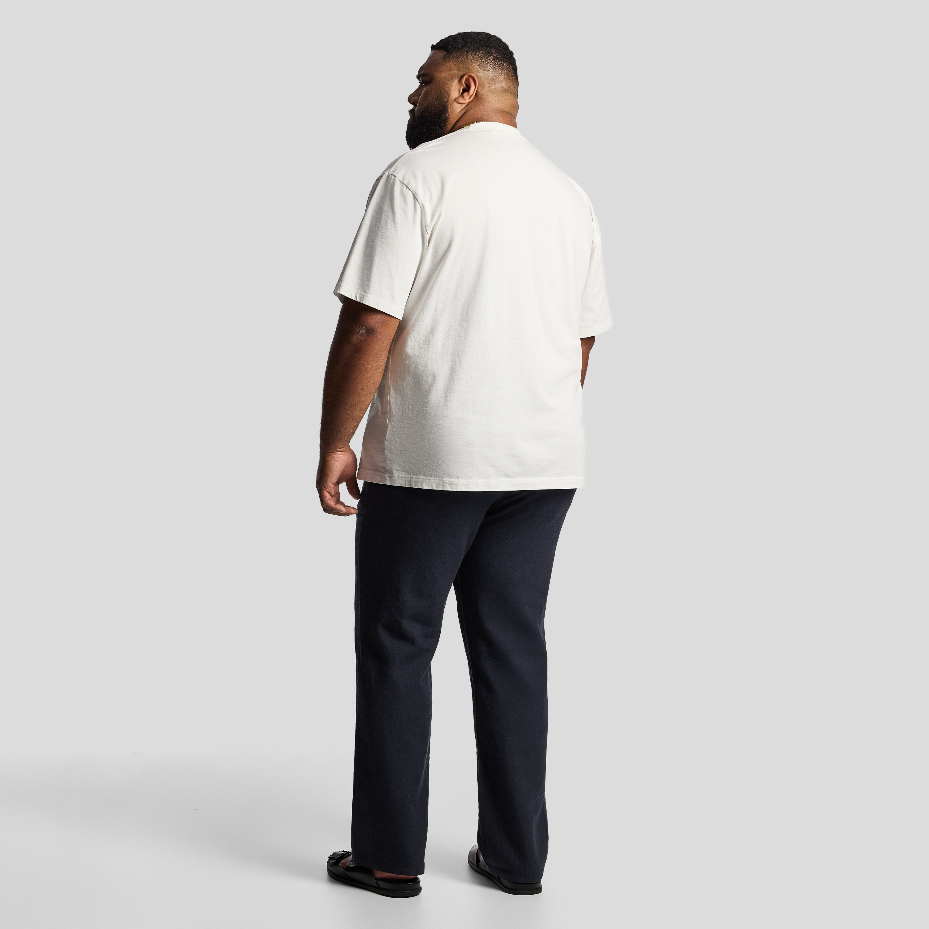Navy Cabana Linen Blend Pant