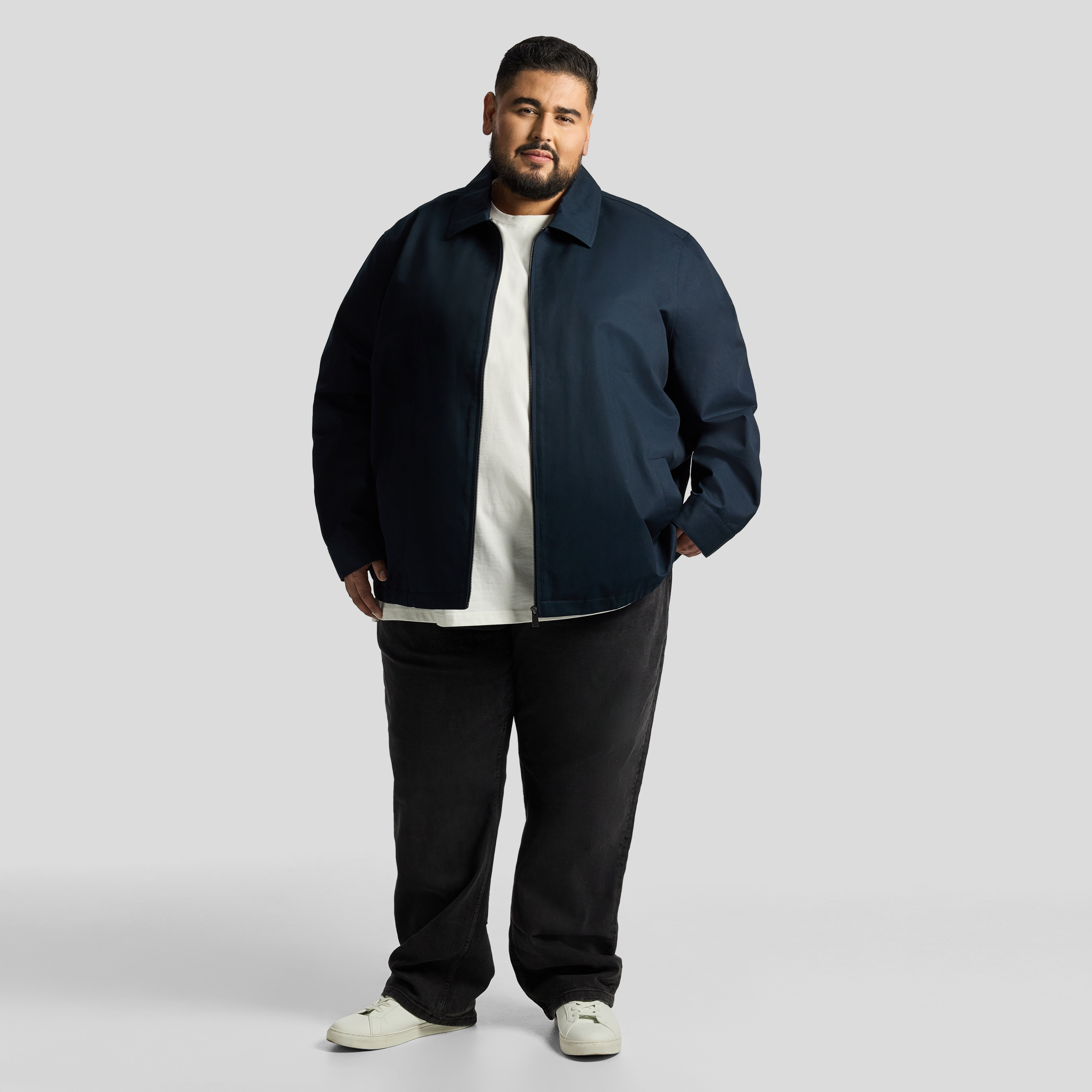 Navy Zane Zip Thru Jacket