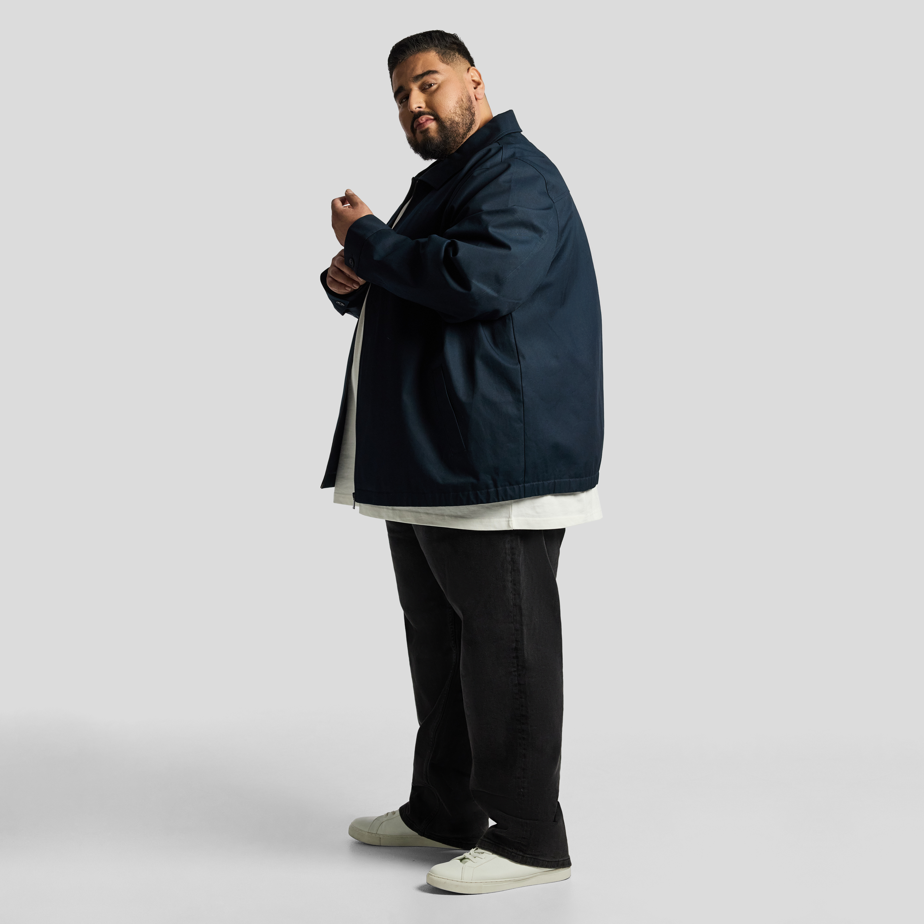 Navy Zane Zip Thru Jacket