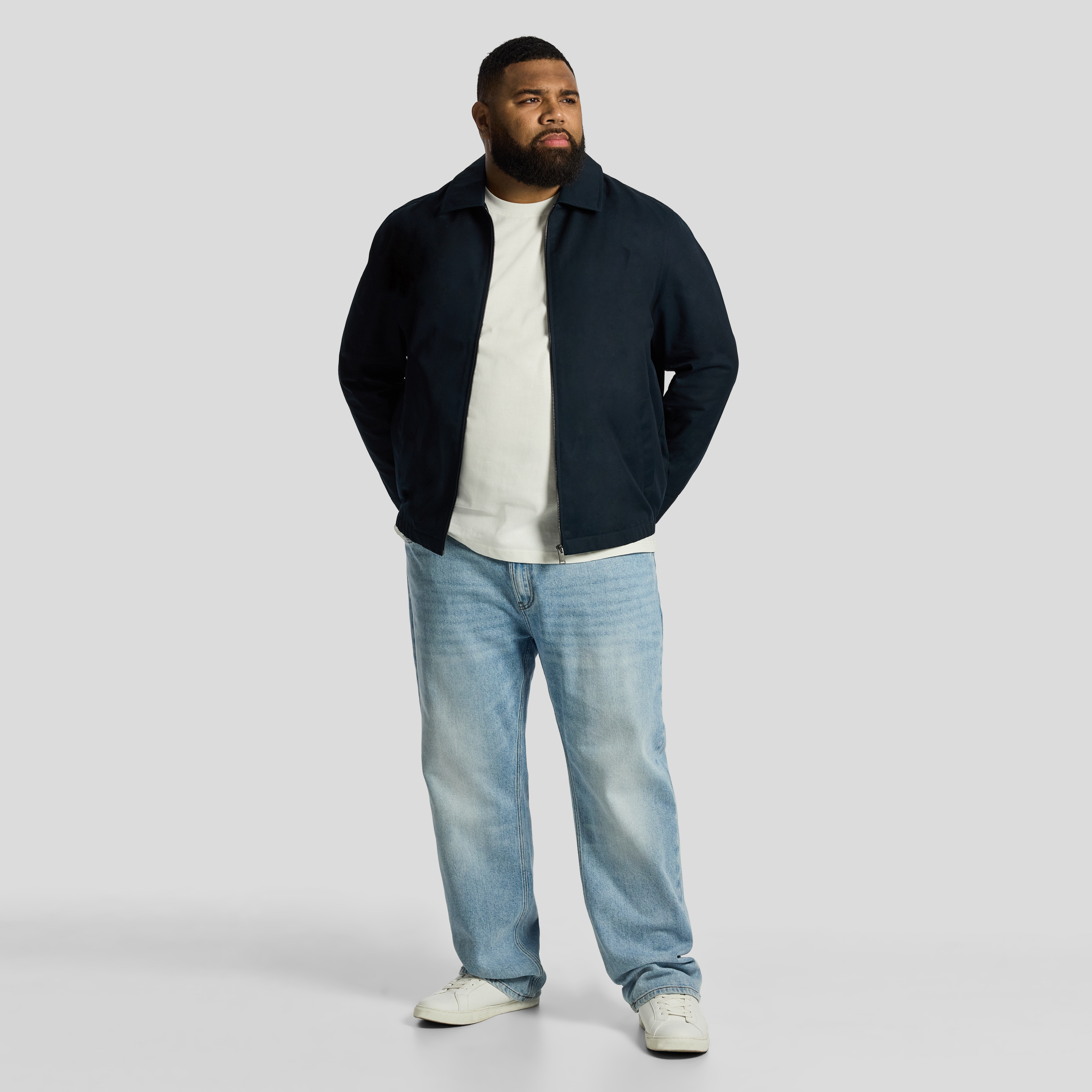 Navy Zane Zip Thru Jacket