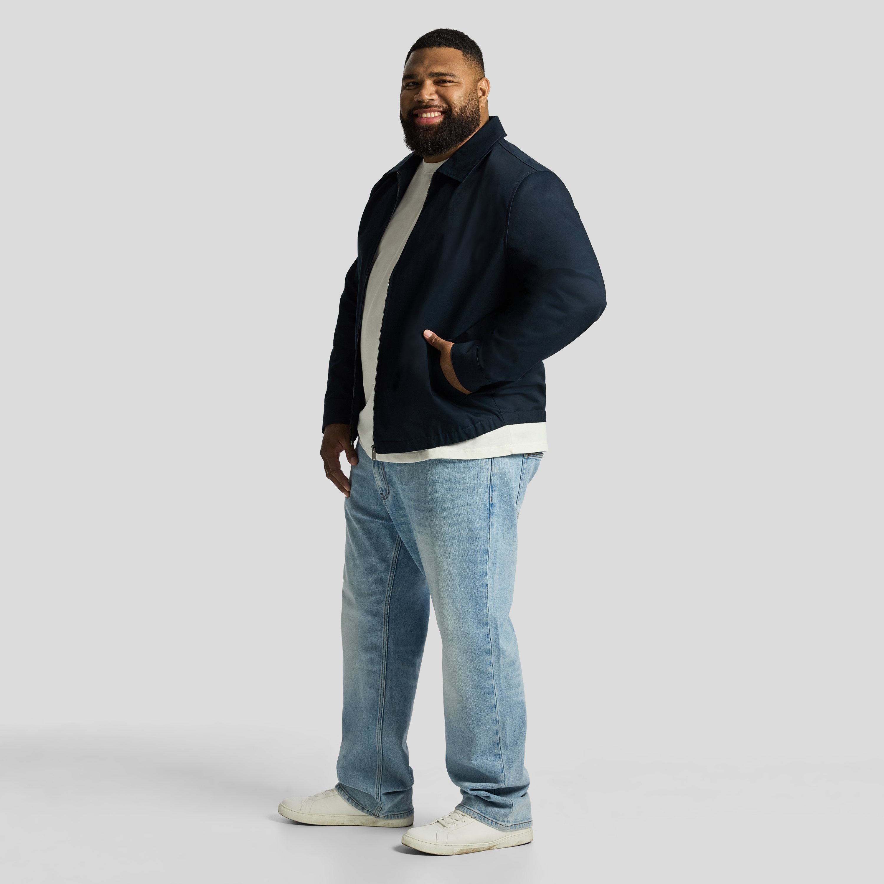 Navy Zane Zip Thru Jacket