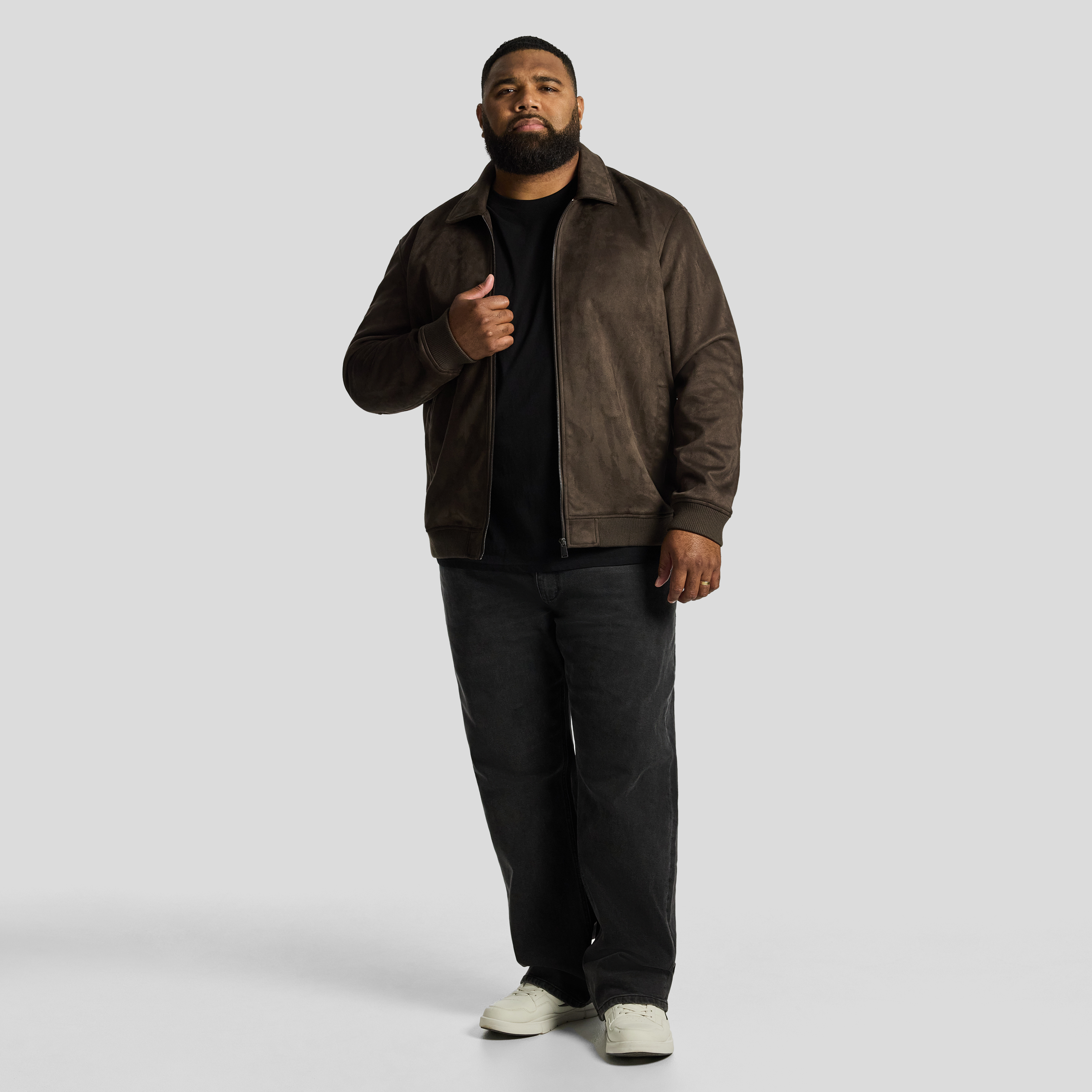 Brown Prague Faux Suede Relaxed Jacket