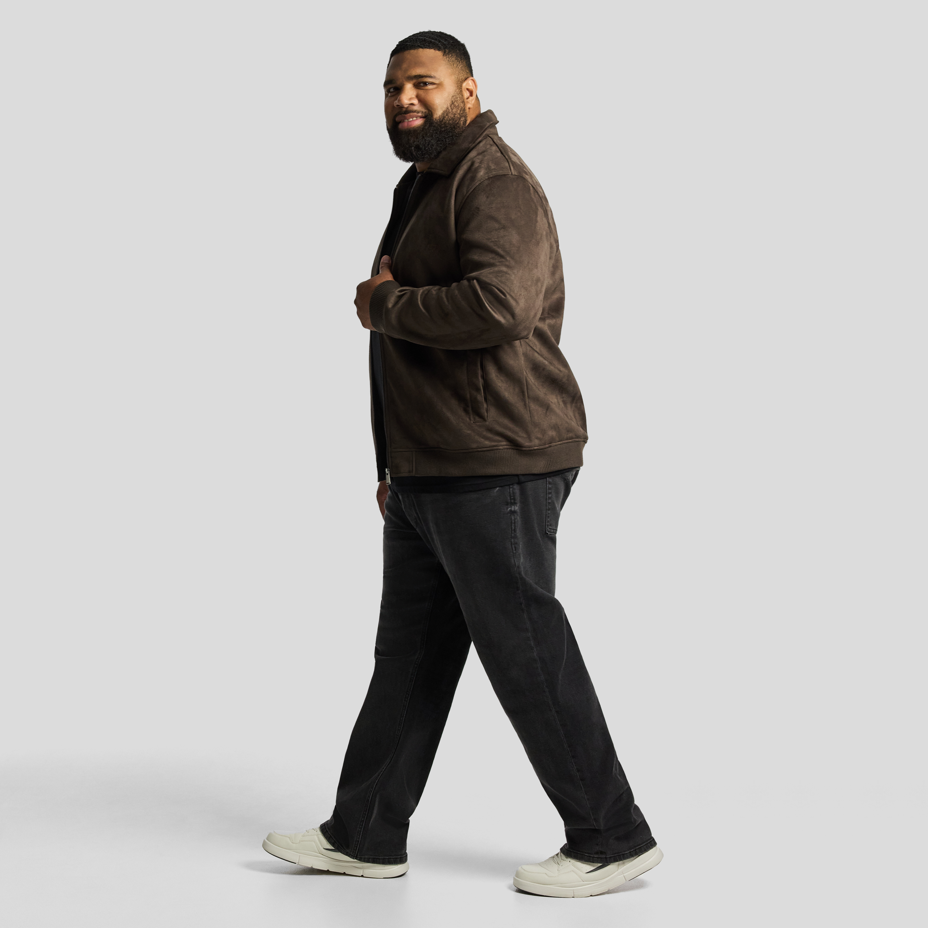 Brown Prague Faux Suede Relaxed Jacket