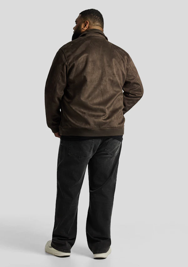 Brown Prague Faux Suede Relaxed Jacket