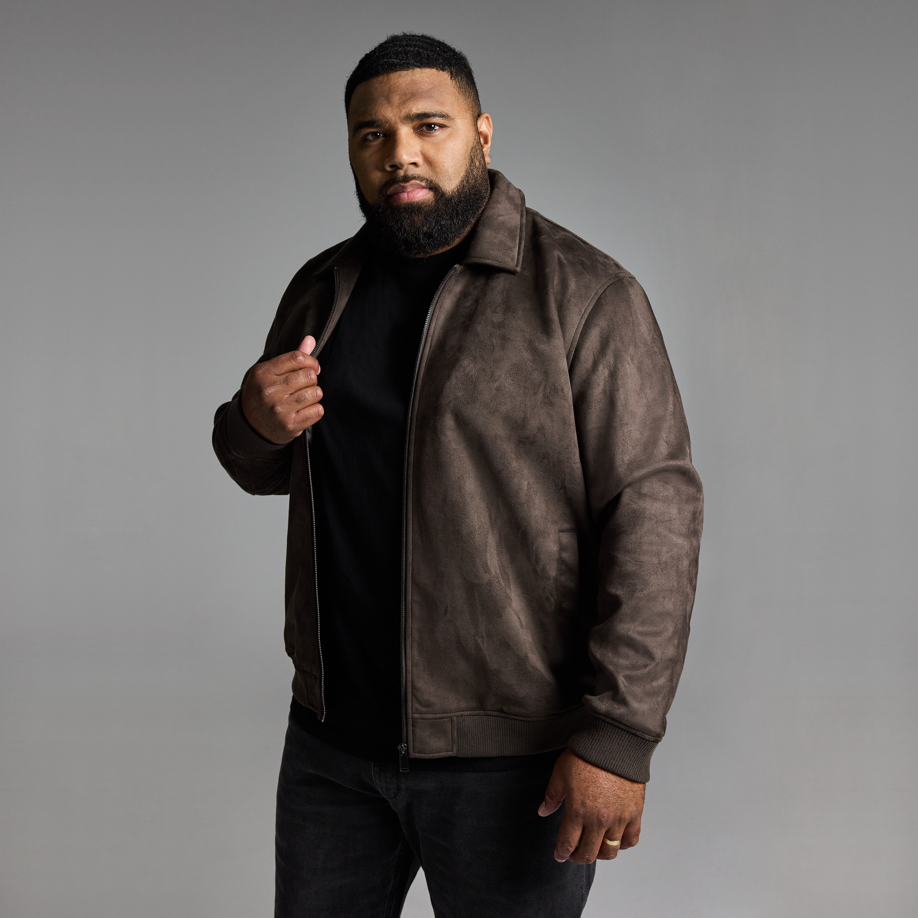 Brown Prague Faux Suede Relaxed Jacket