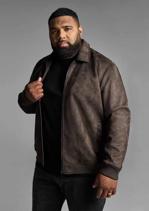 Brown Prague Faux Suede Relaxed Jacket