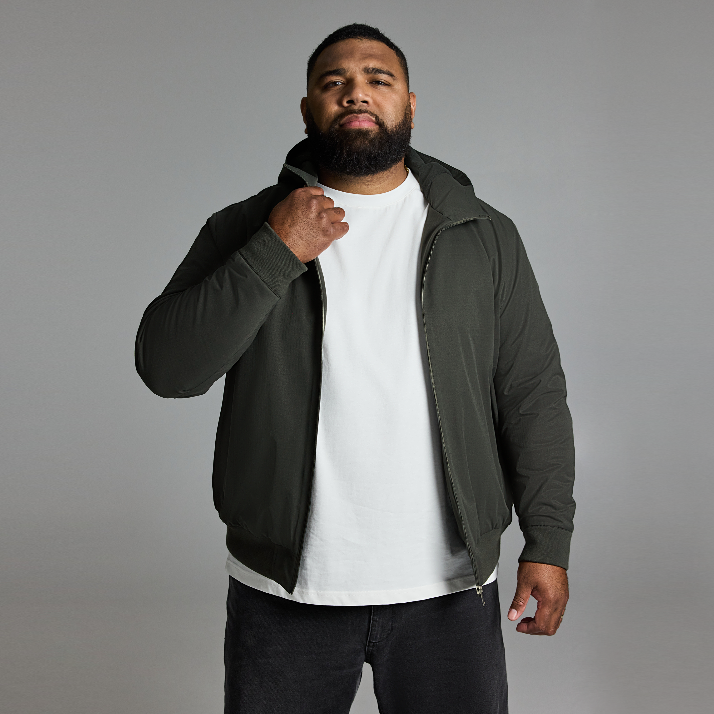 Military Green Lincoln Hooded Jacket