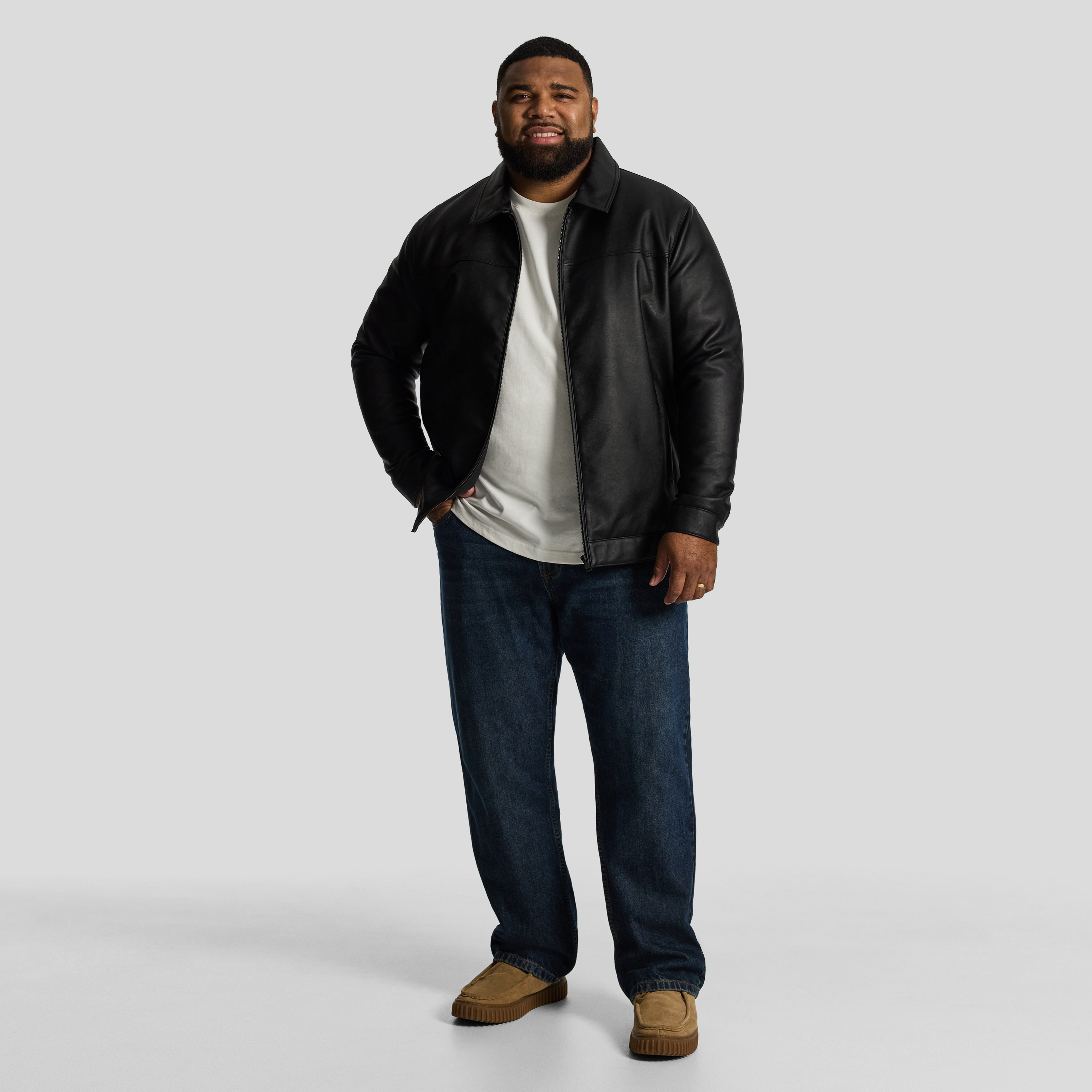 Black Jagger Faux Leather Jacket