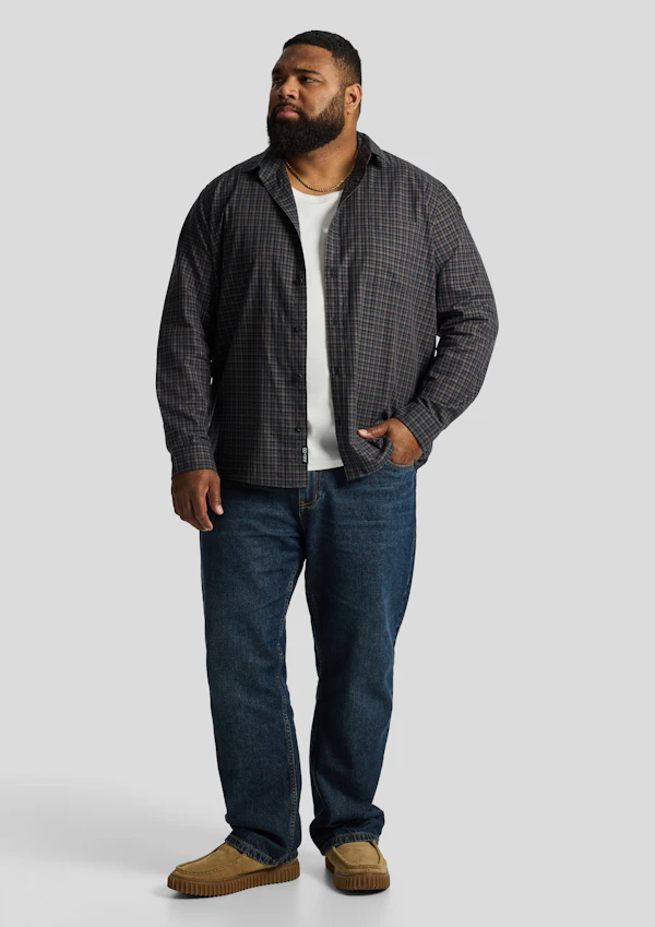 Navy Diego Relaxed Check Shirt