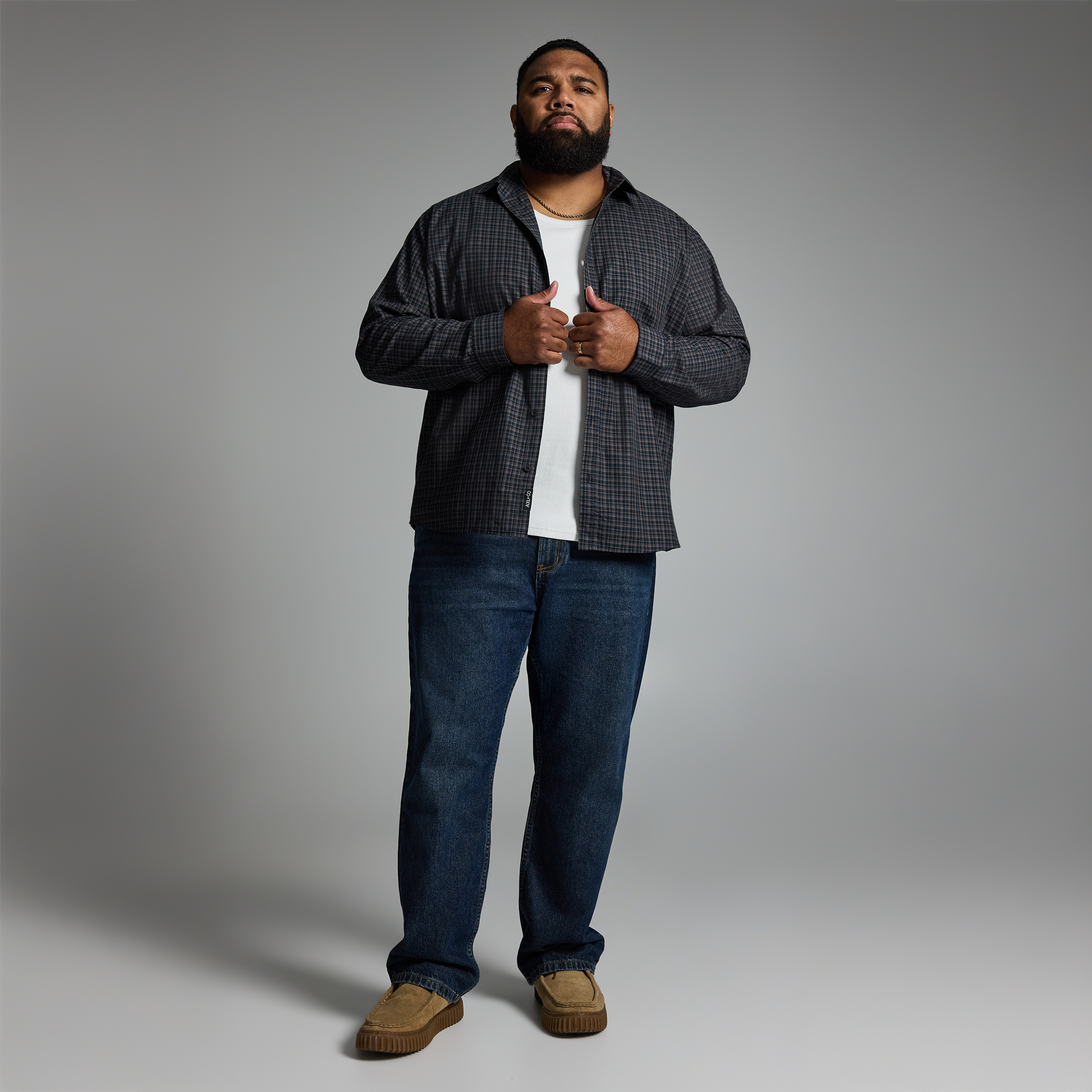 Navy Diego Relaxed Check Shirt