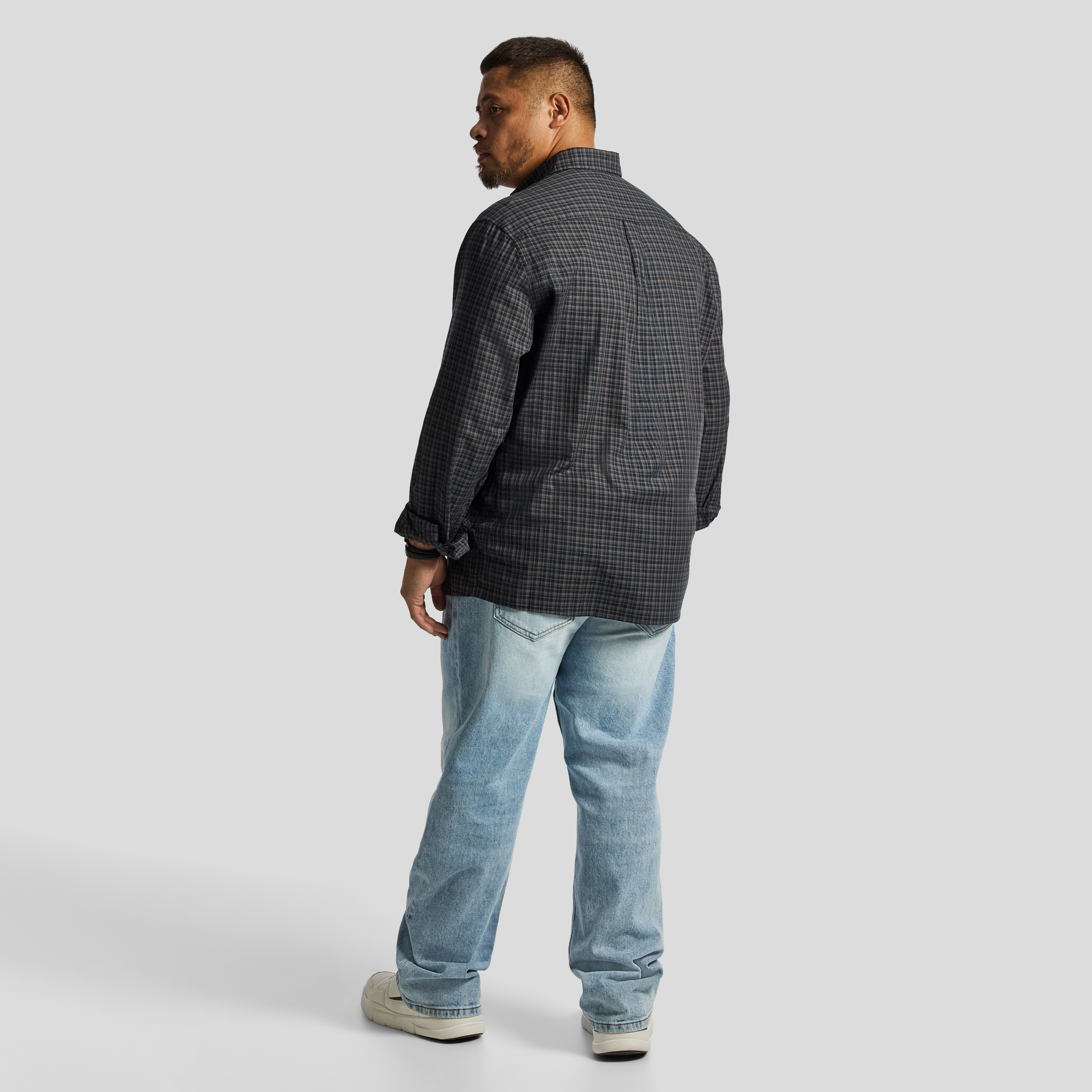 Navy Diego Relaxed Check Shirt