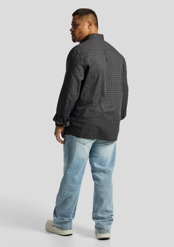 Navy Diego Relaxed Check Shirt