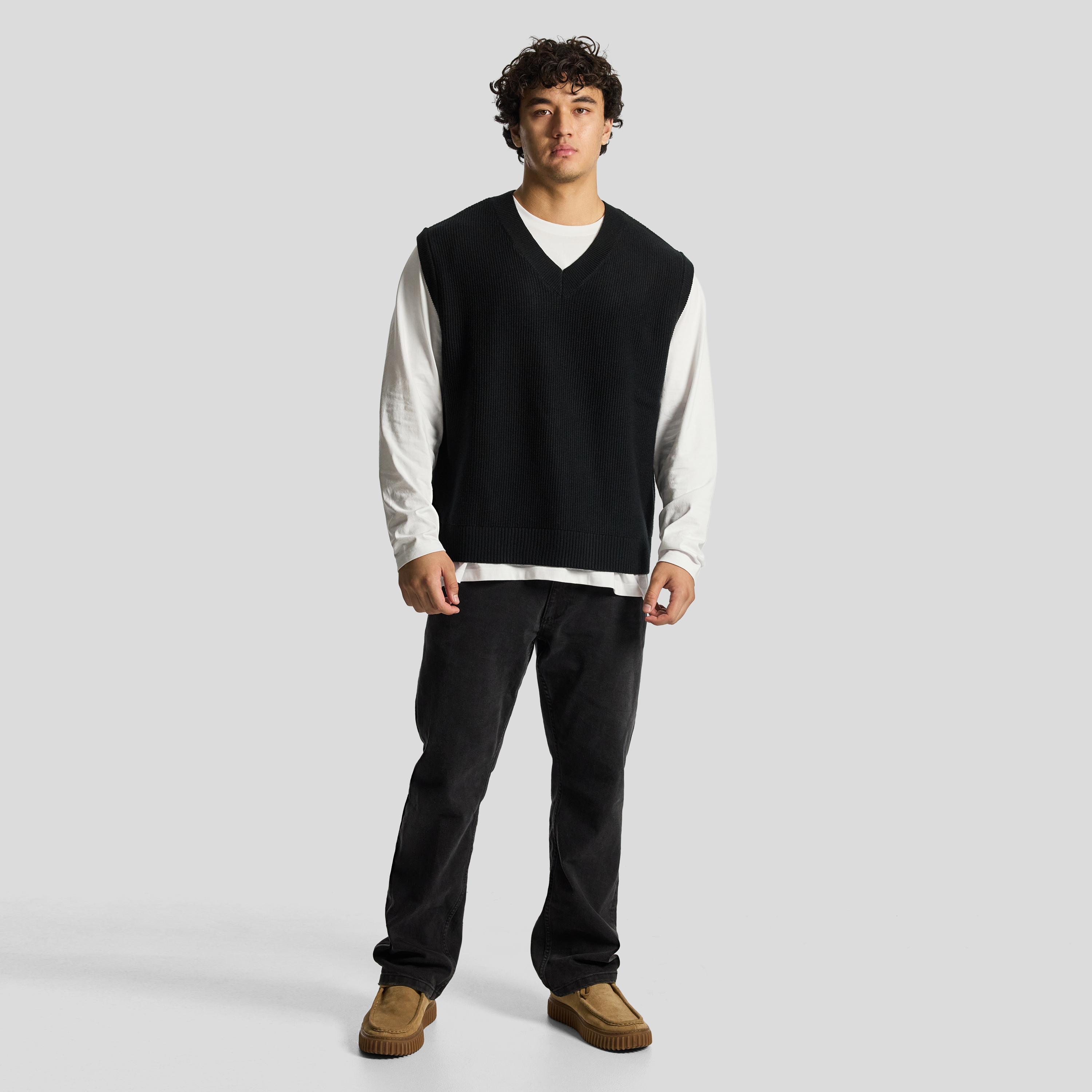 Black Dustin Knit Pullover Vest