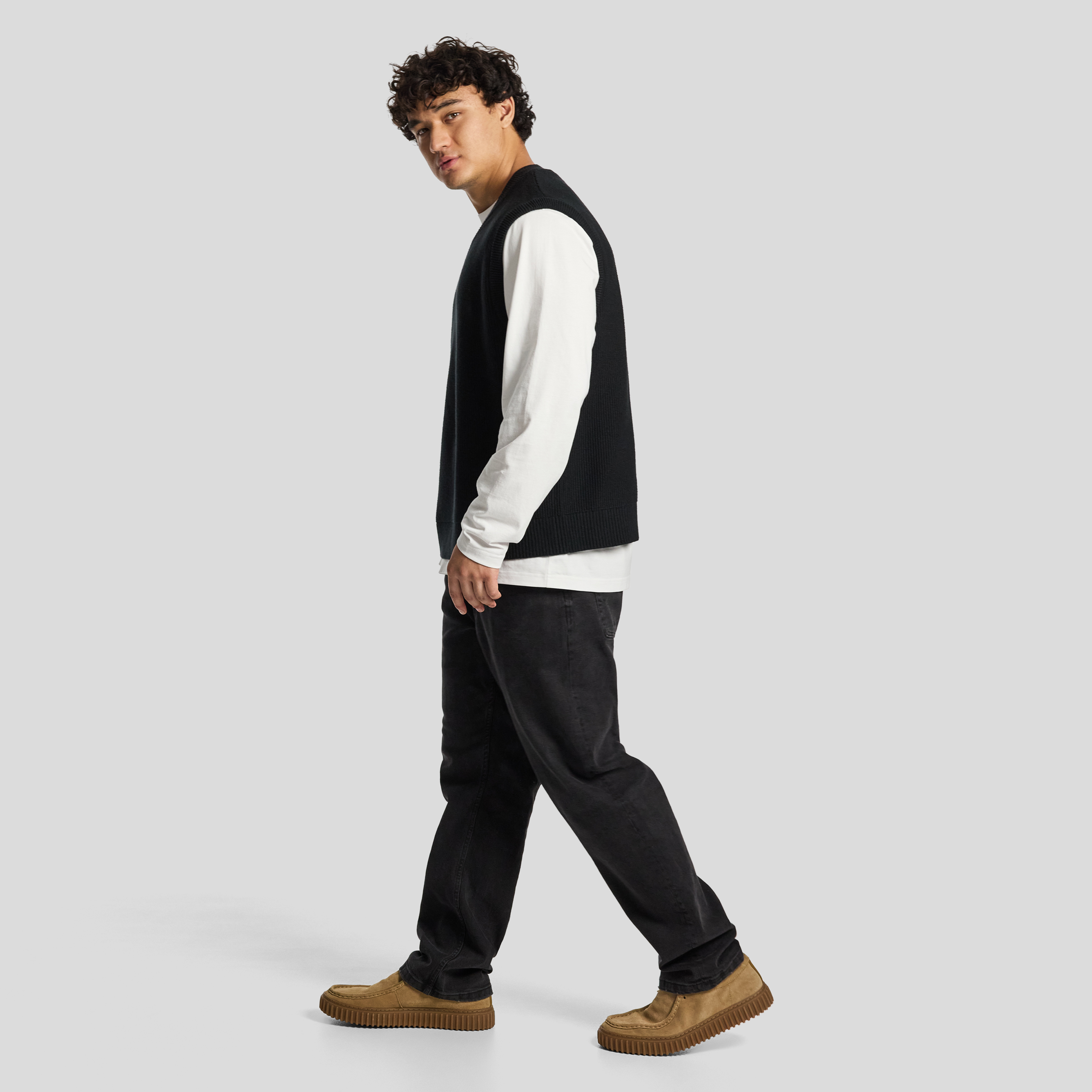 Black Dustin Knit Pullover Vest