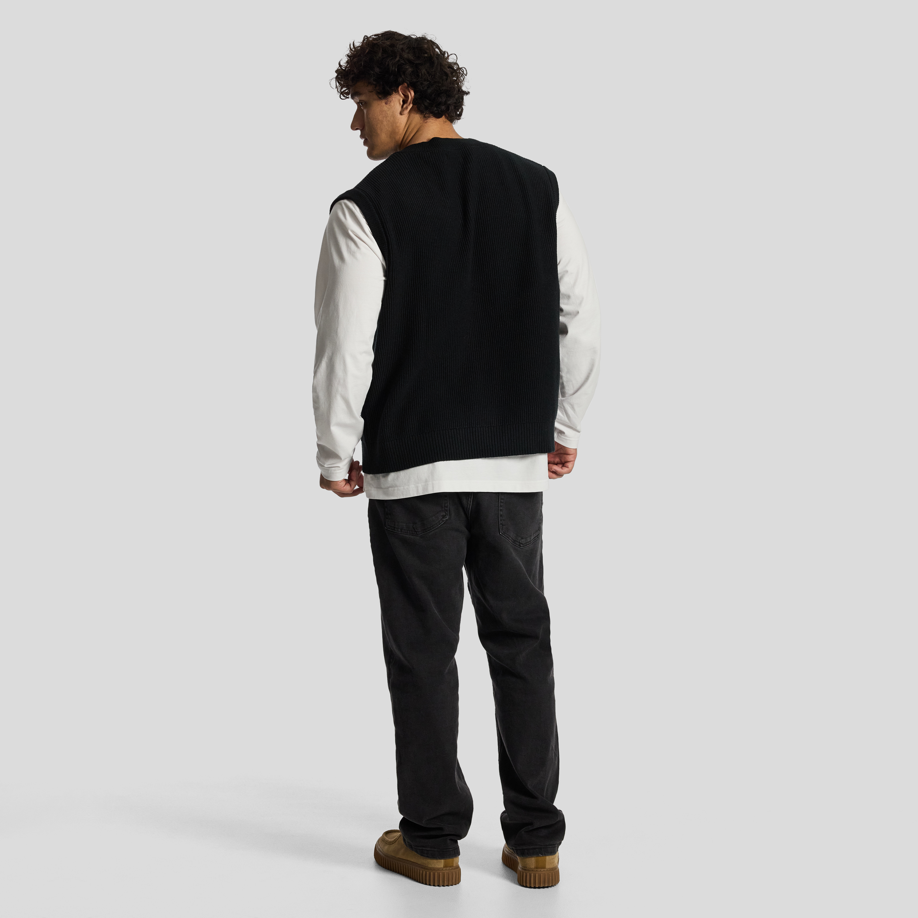 Black Dustin Knit Pullover Vest