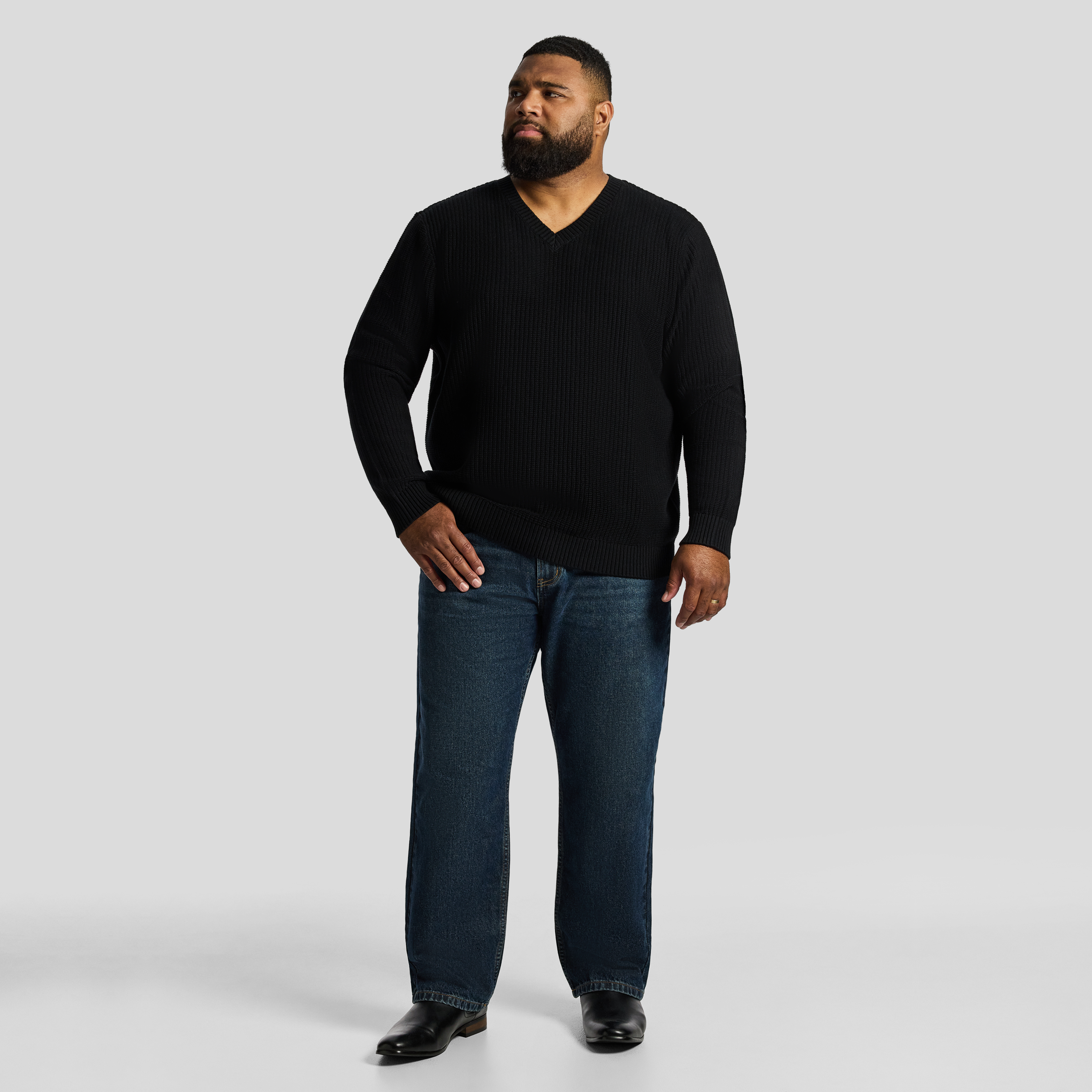 Black Cobain V Relaxed Pullover