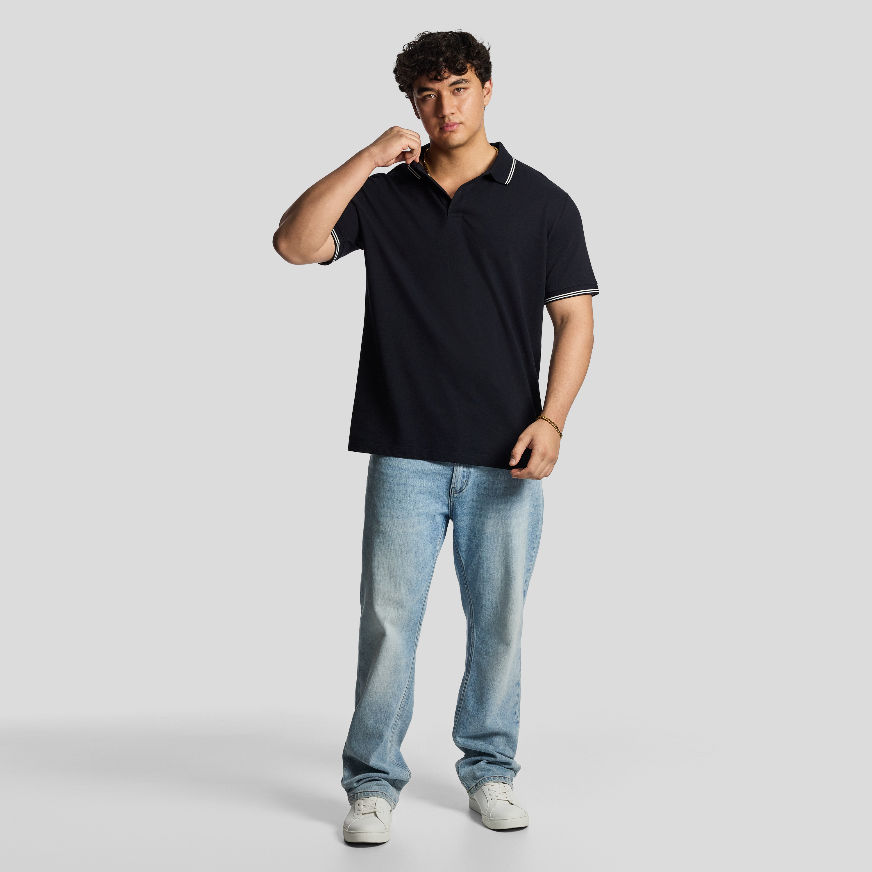 Navy Hogan Cotton Blend Polo Shirt