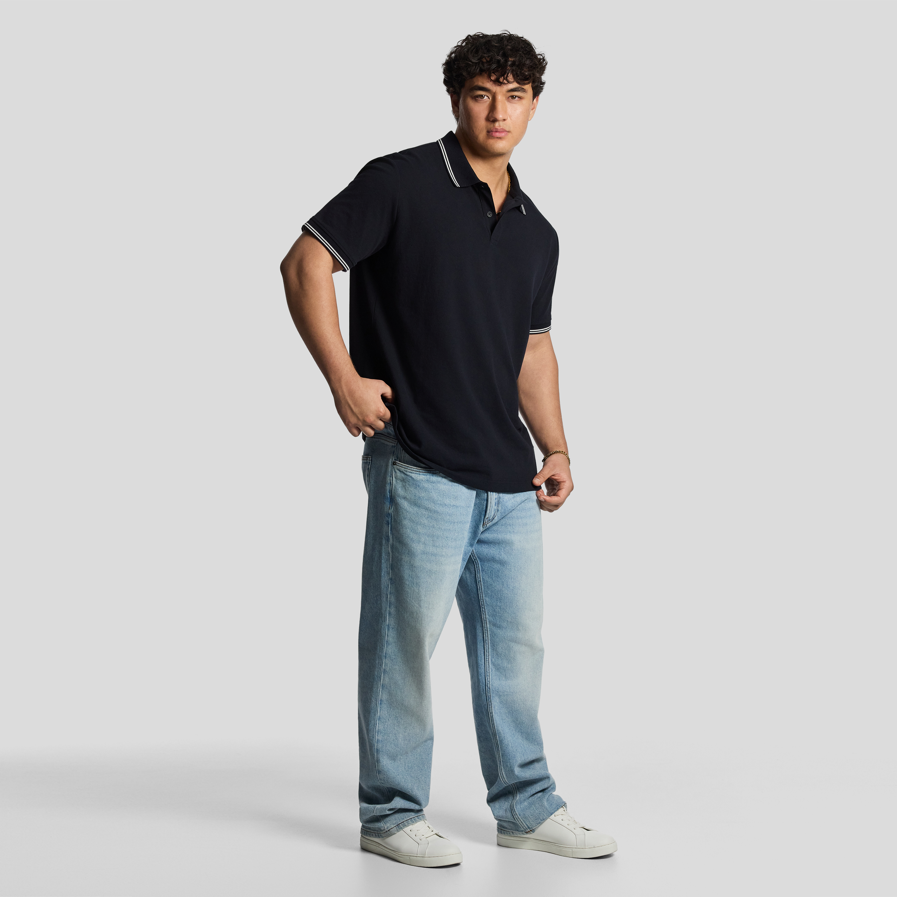 Navy Hogan Cotton Blend Polo Shirt