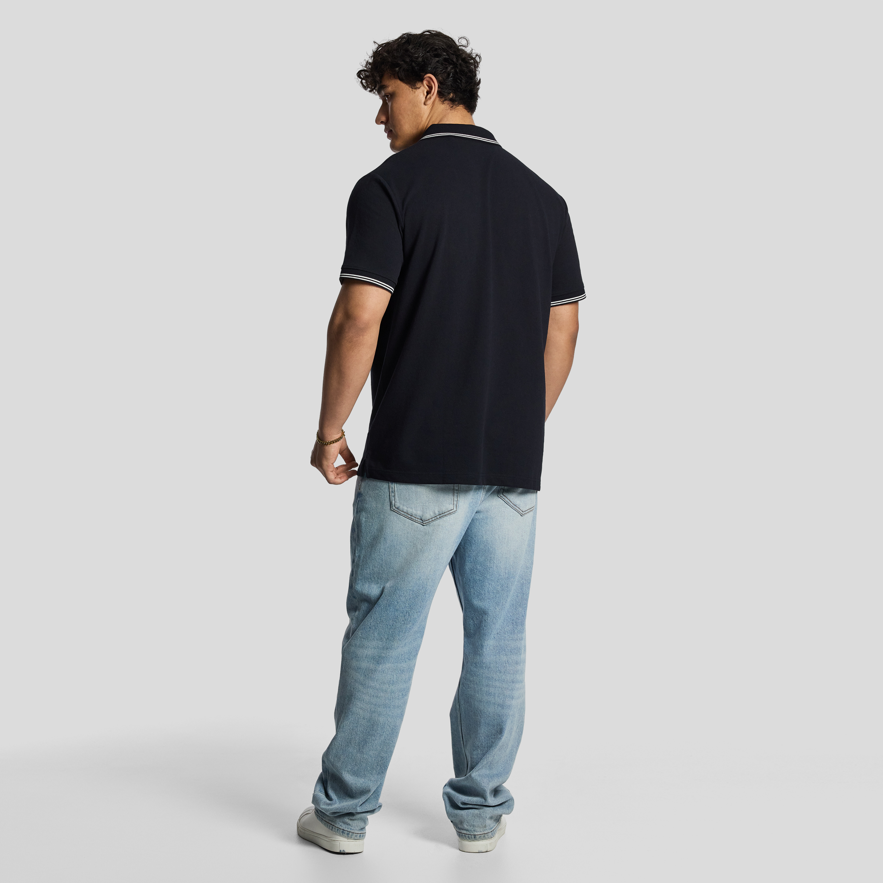 Navy Hogan Cotton Blend Polo Shirt