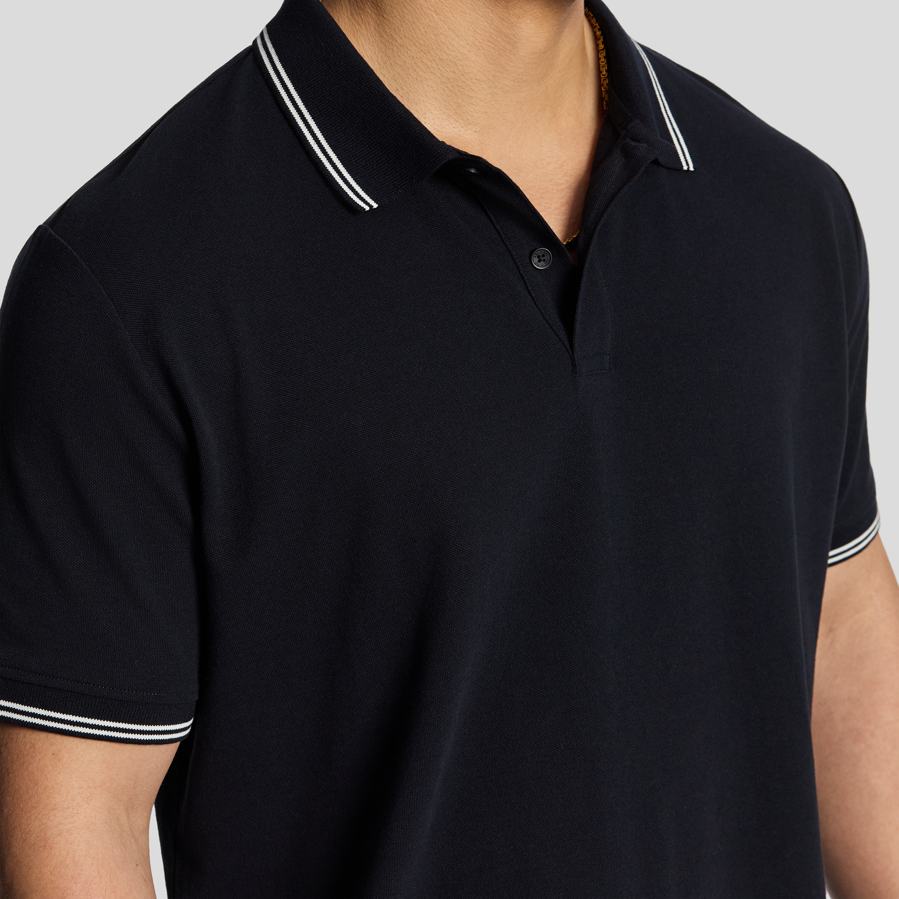 Navy Hogan Cotton Blend Polo Shirt