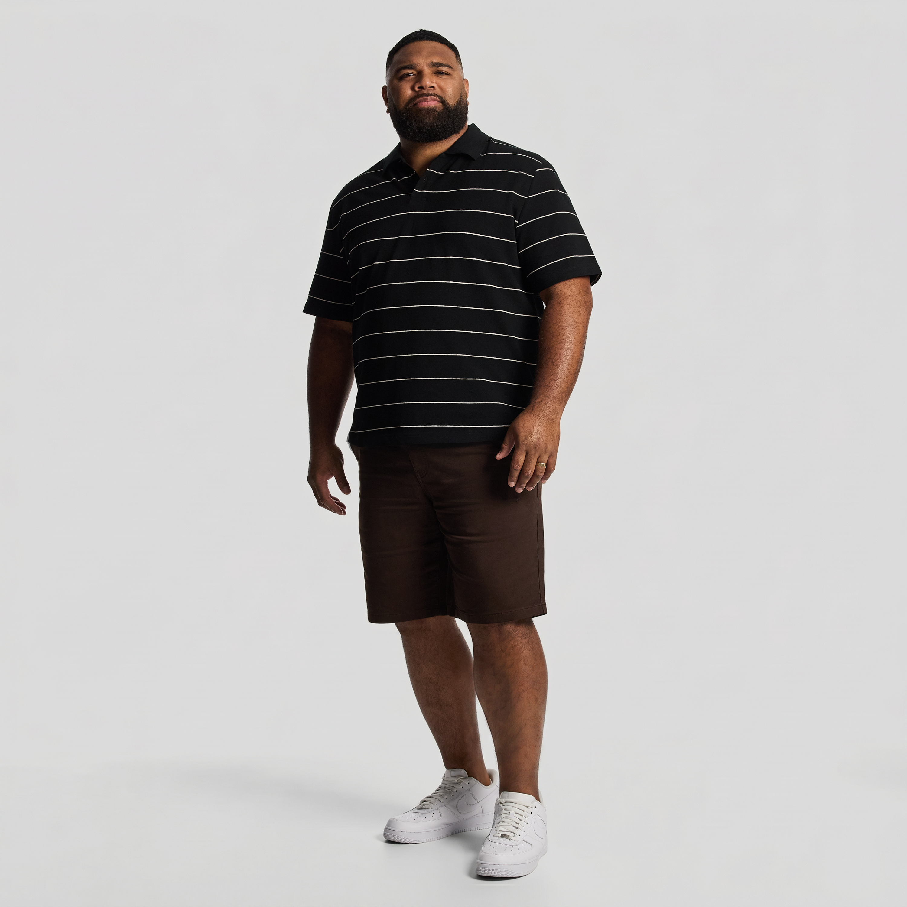 Black Hearne Stripe Polo