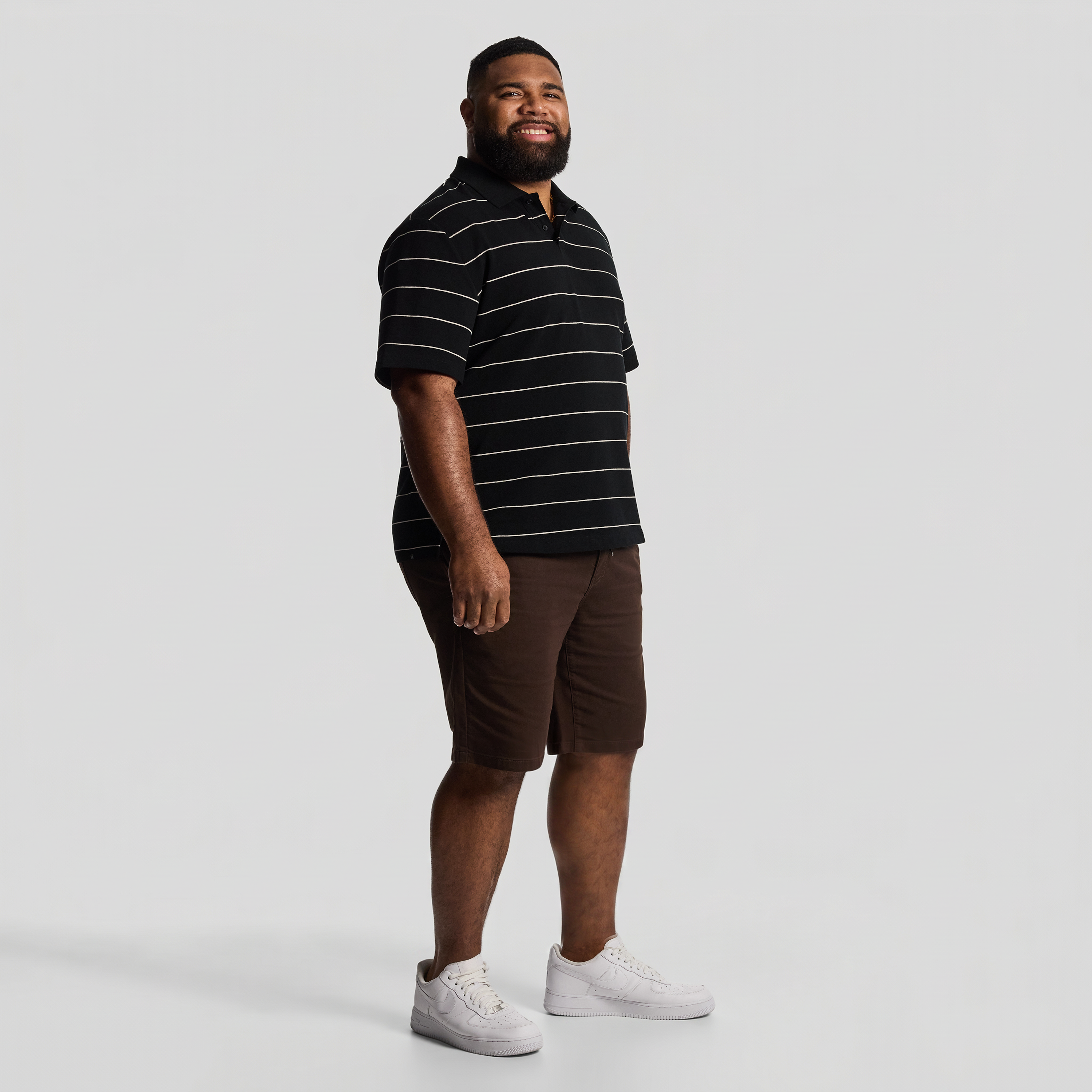 Black Hearne Stripe Polo