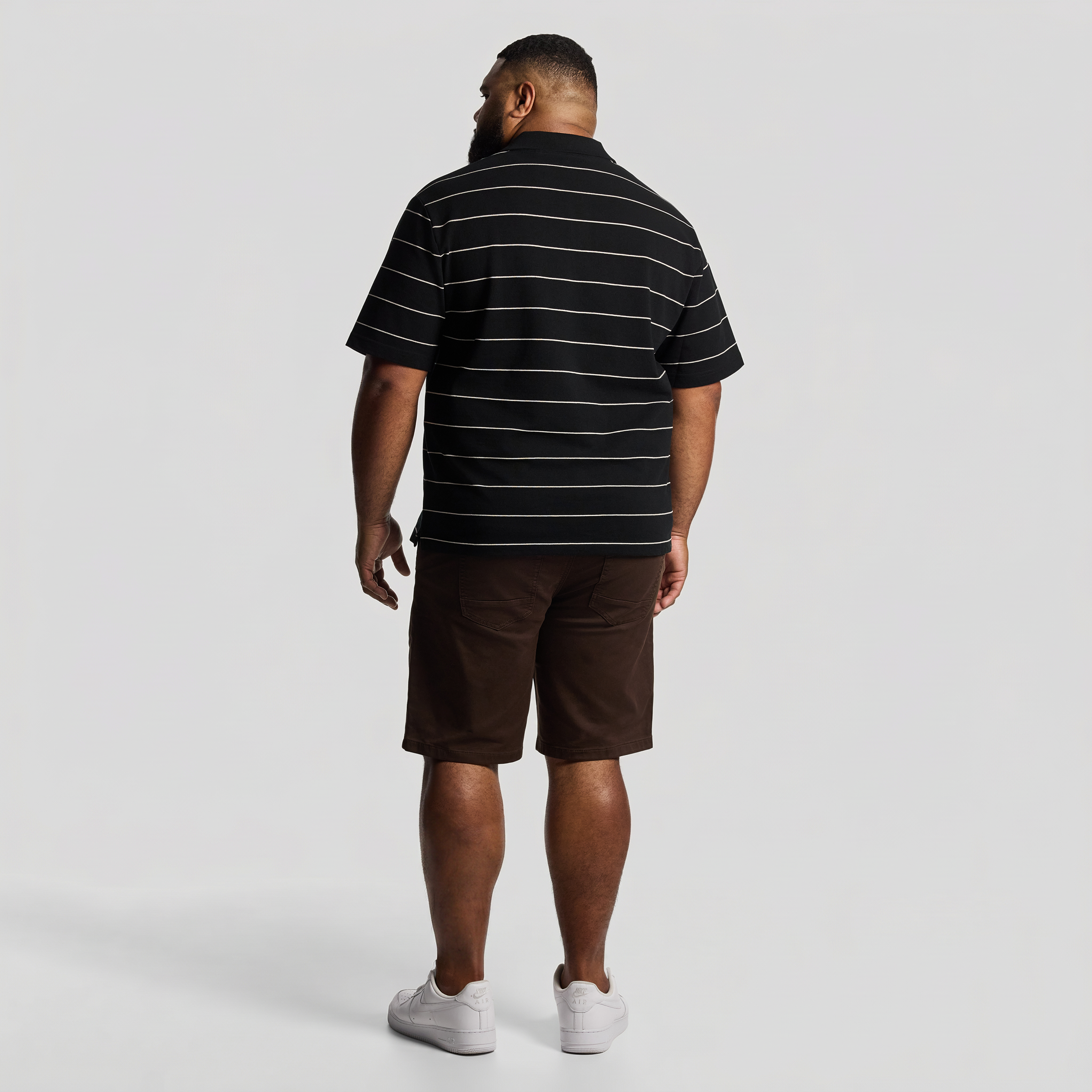 Black Hearne Stripe Polo