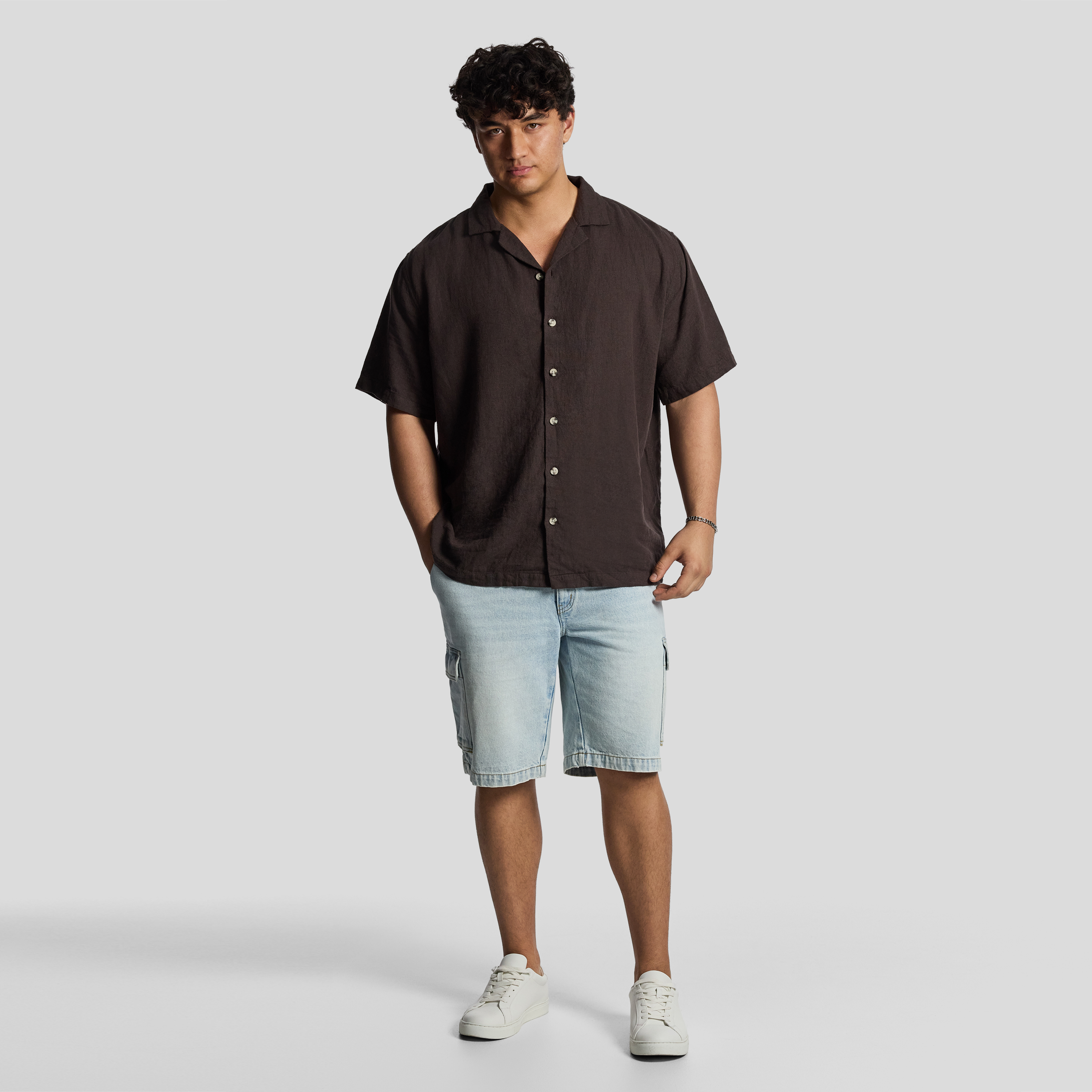 Chocolate Harbour Linen Blend Shirt