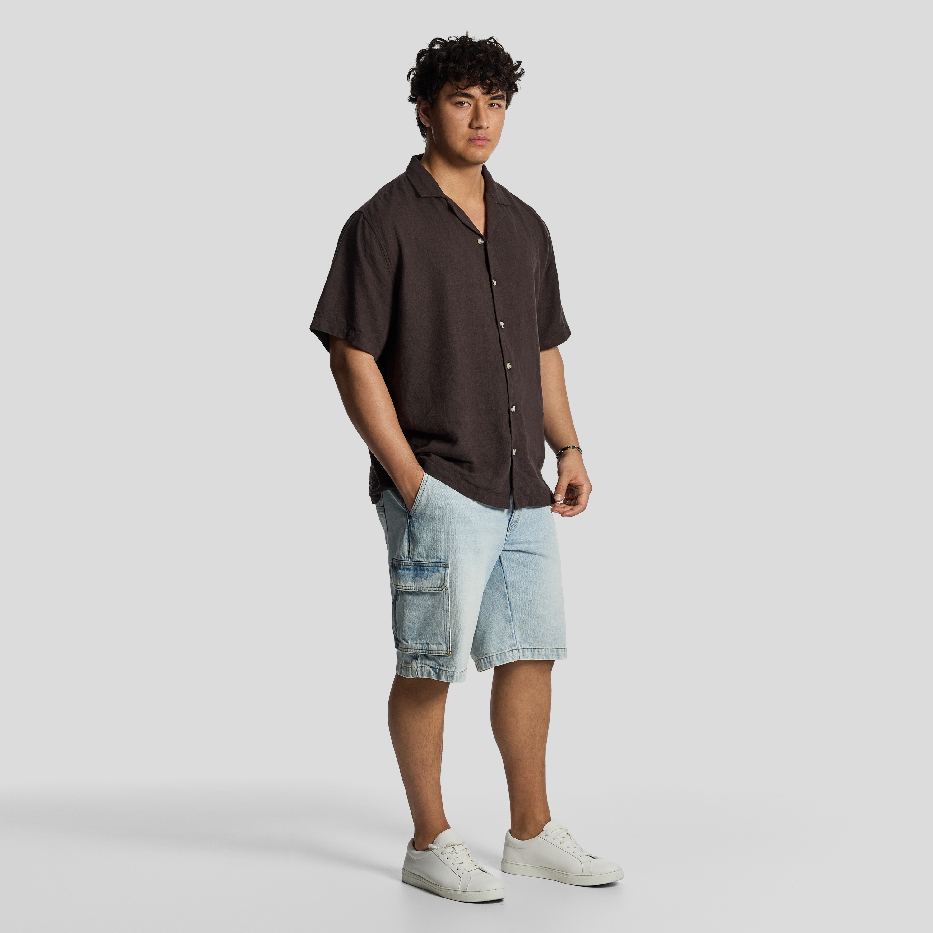 Chocolate Harbour Linen Blend Shirt